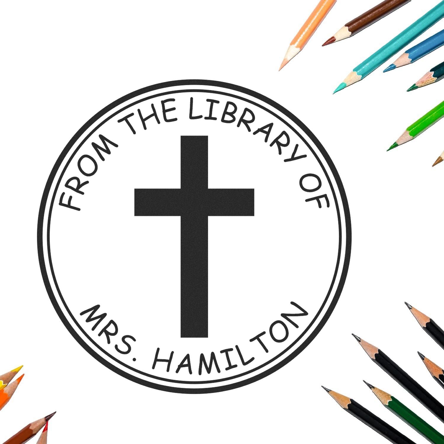 Self-Inking Holy Cross Custom Address Stamp - Engineer Seal Stamps