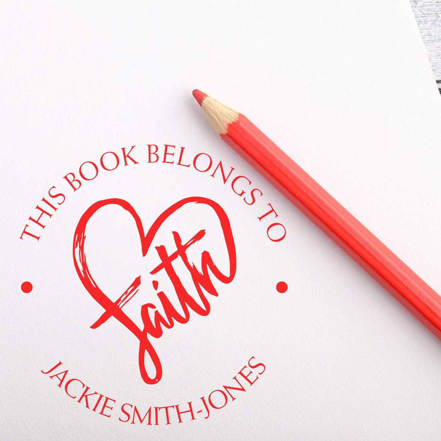 Self-Inking Love and Faith Custom Envelope Stamp - Engineer Seal Stamps