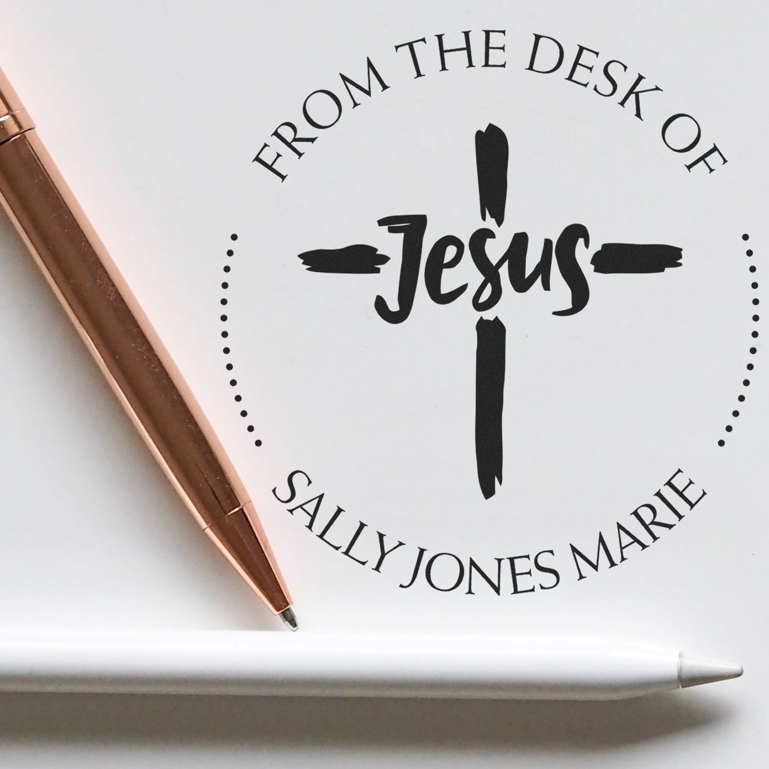 PSI Pre-Inked Eloquent Cross Personalized Envelope Stamp - Engineer Seal Stamps