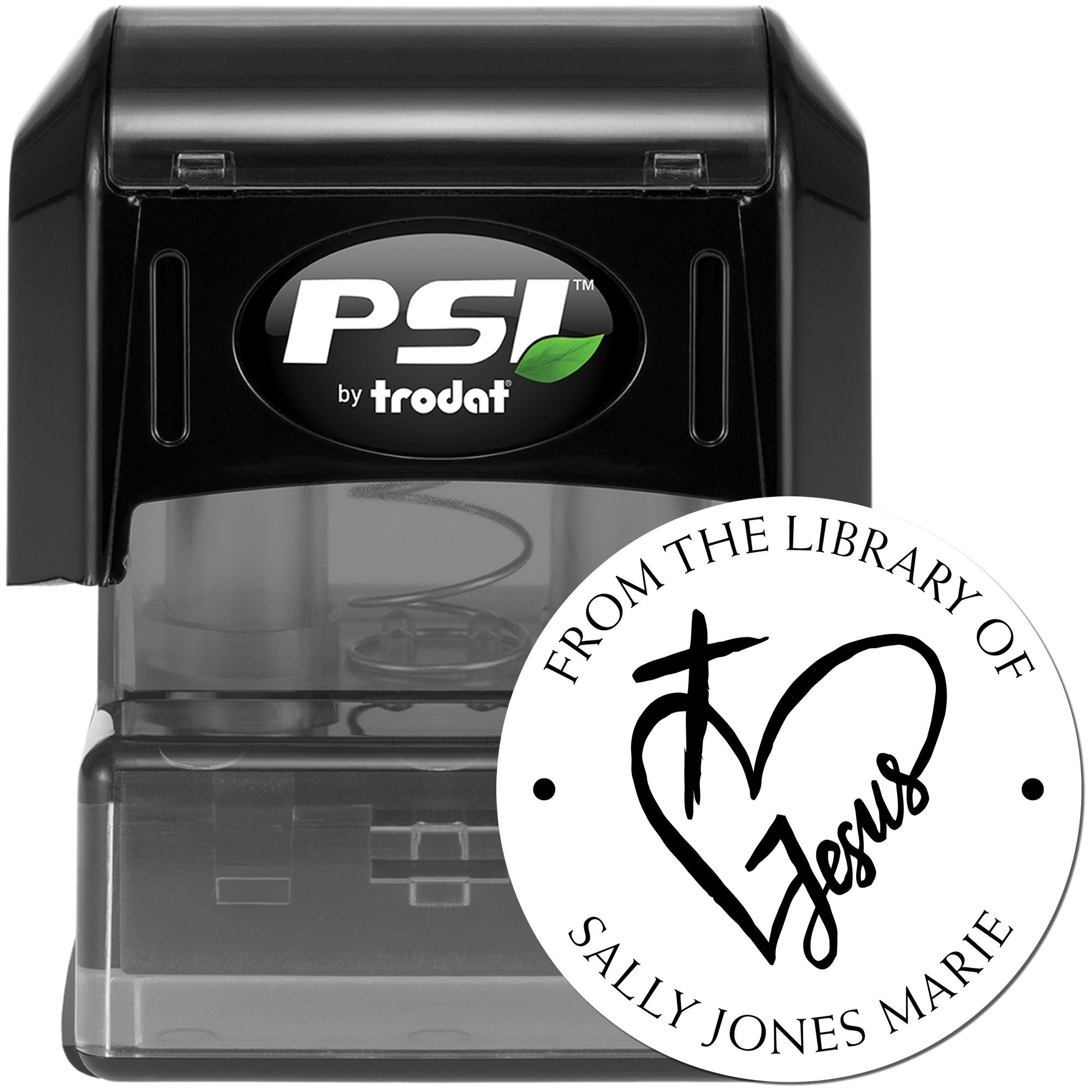 PSI Pre-Inked Solemn Cross Personalized Name And Address Stamp - Engineer Seal Stamps