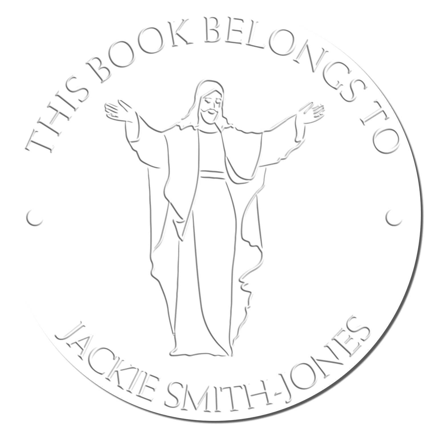Soft Welcoming Jesus Custom Address Embosser - Engineer Seal Stamps