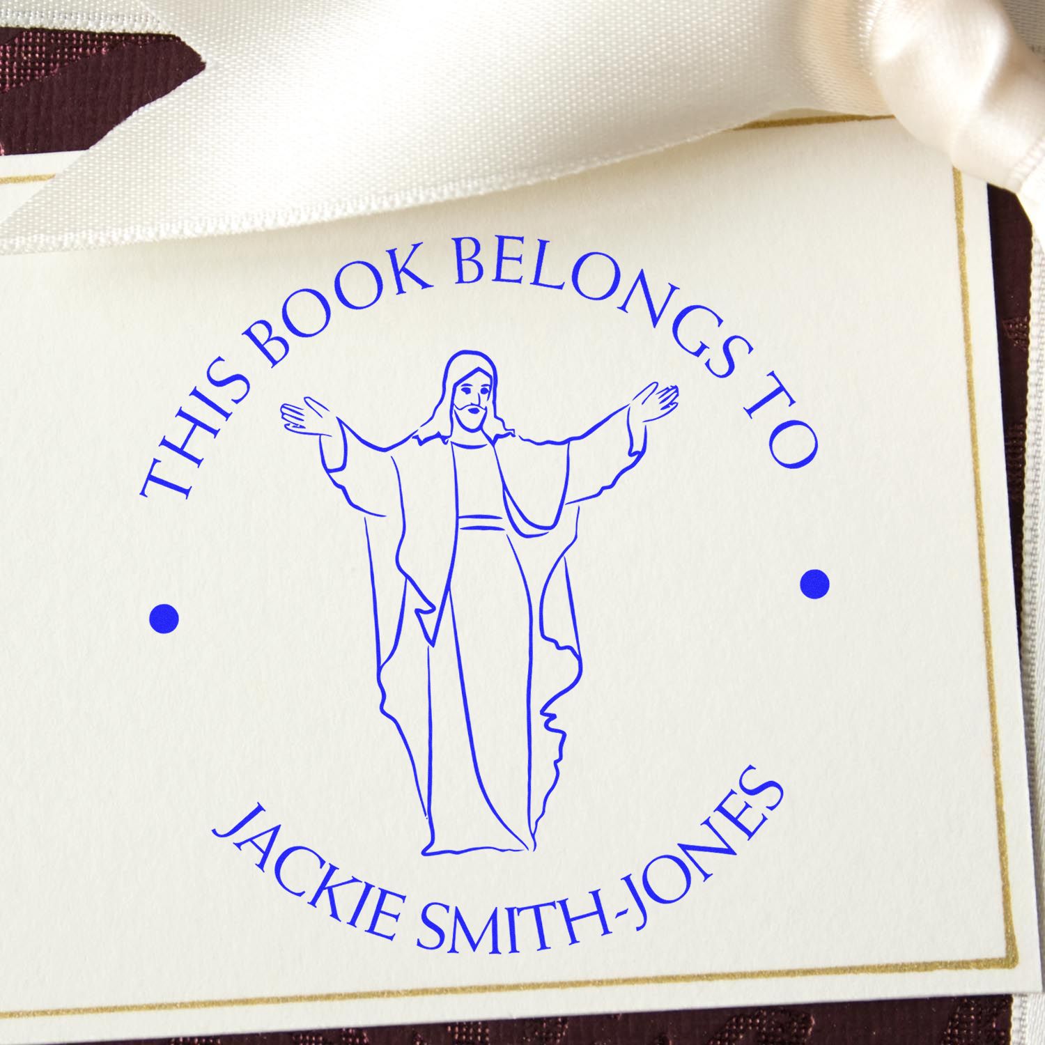 Self-Inking Welcoming Jesus Custom Made Address Stamp - Engineer Seal Stamps