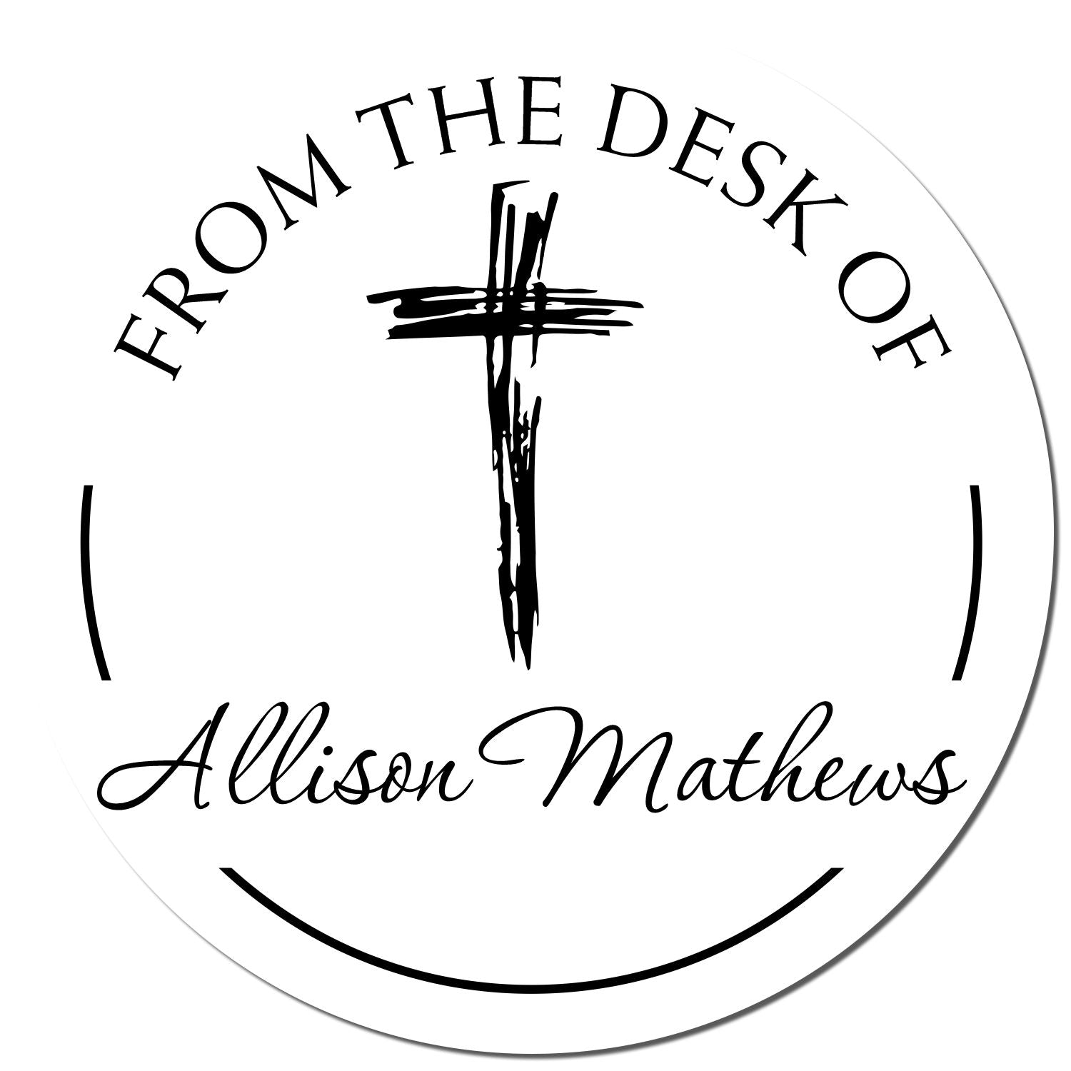 PSI Pre-Inked Serene Cross Personalized Home Address Stamp - Engineer Seal Stamps