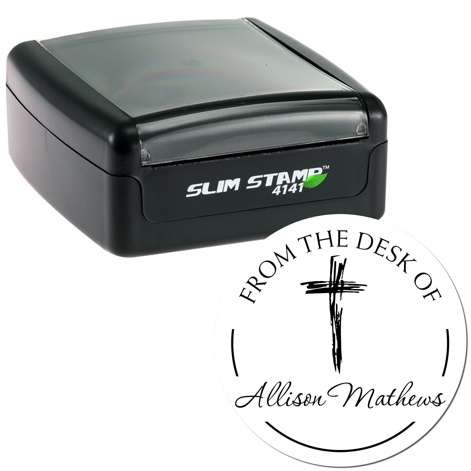 Portable Pre-Inked Serene Cross Name And Address Stamp - Engineer Seal Stamps