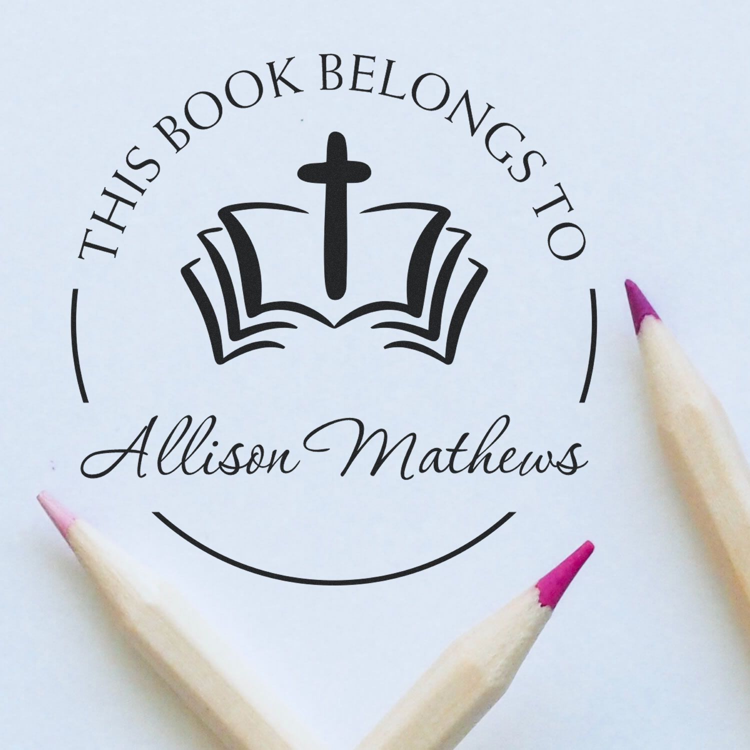 Portable Pre-Inked Respected Cross Return Address Stamp - Engineer Seal Stamps