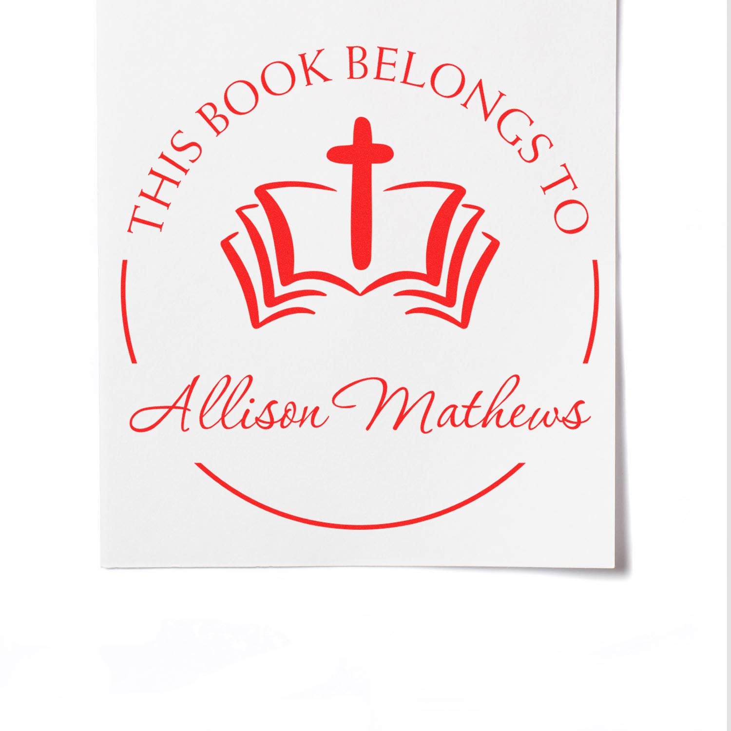 Wood Handle Respected Cross Return Address Stamp - Engineer Seal Stamps