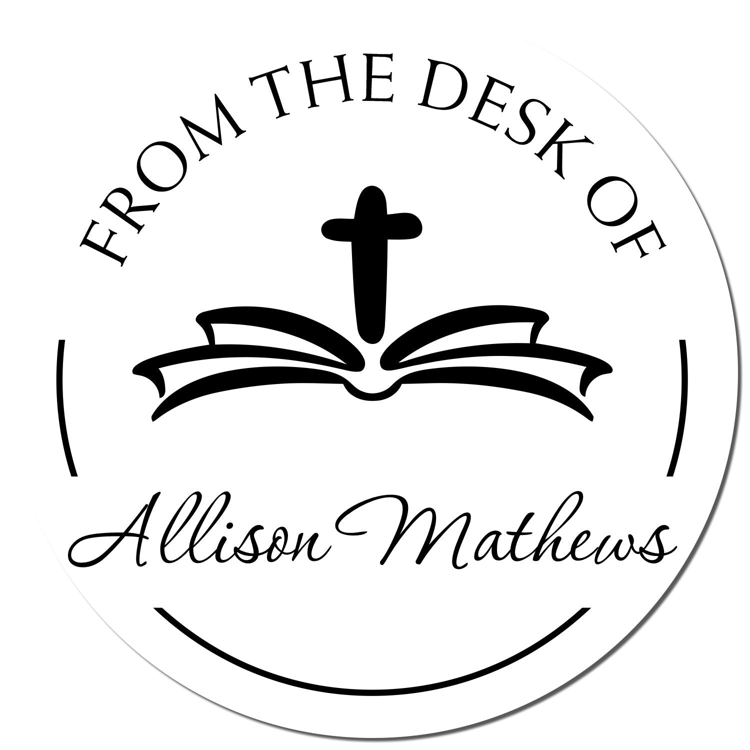 Self-Inking Graceful Cross Custom Made Return Address Stamp - Engineer Seal Stamps