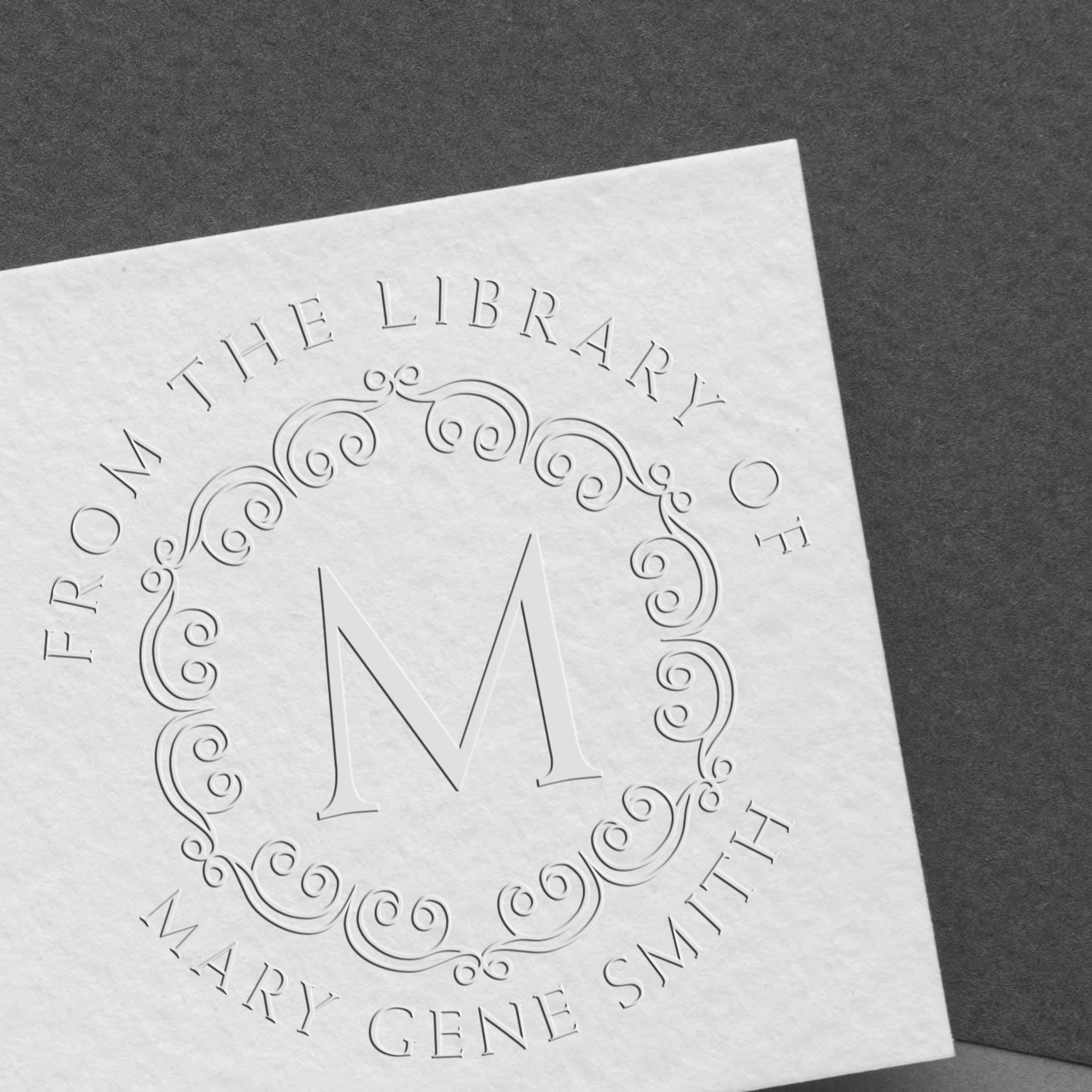 Soft Regal Initials Custom Home Paper Embosser - Engineer Seal Stamps