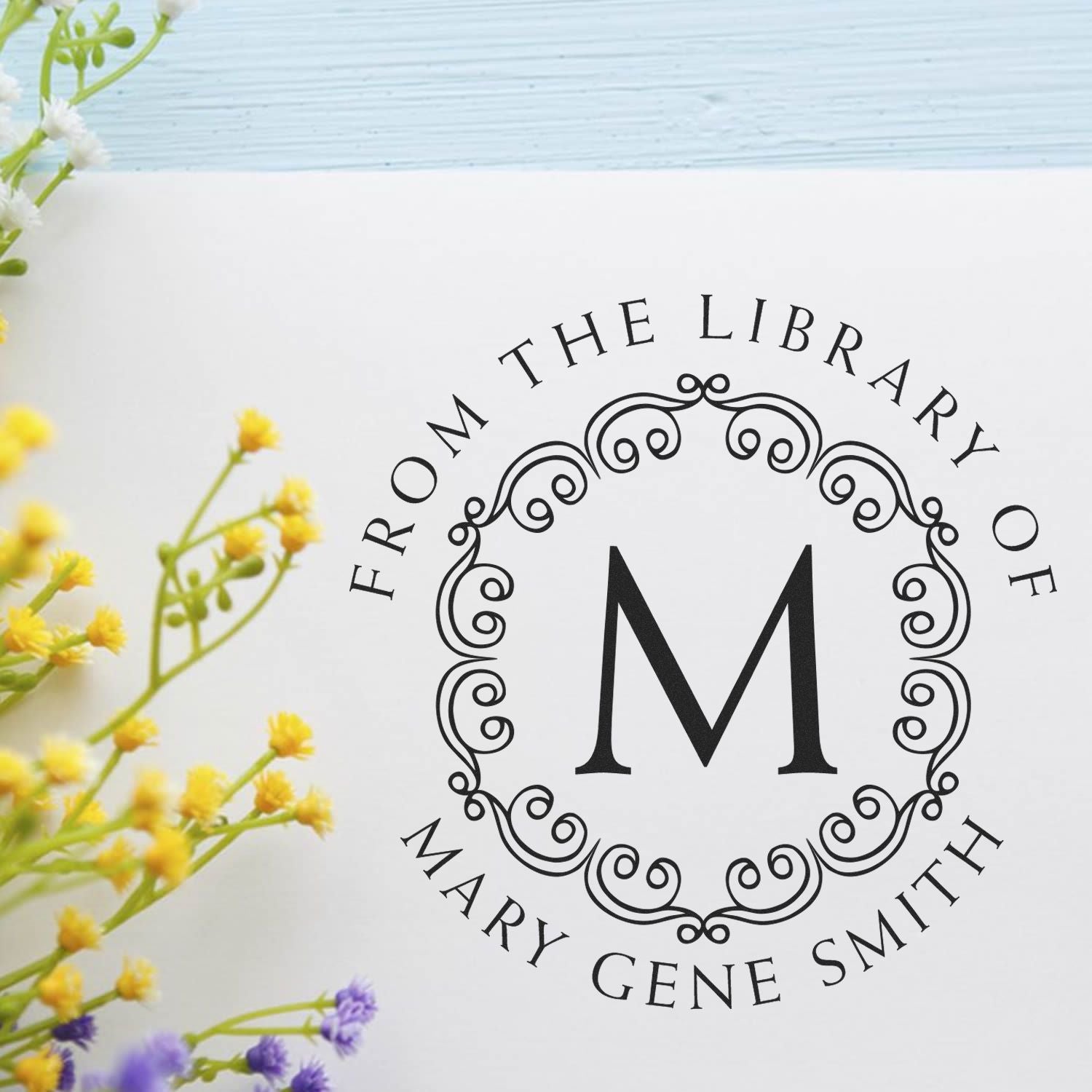 Portable Pre-Inked Regal Initials Home Address Stamp - Engineer Seal Stamps