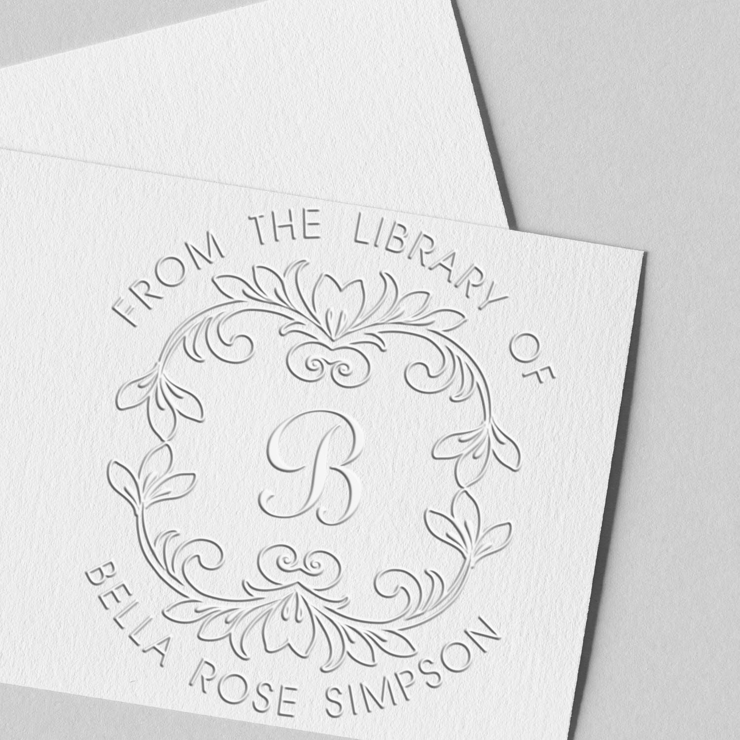 Desk Beautiful Script Personalized Ownership Embosser - Engineer Seal Stamps