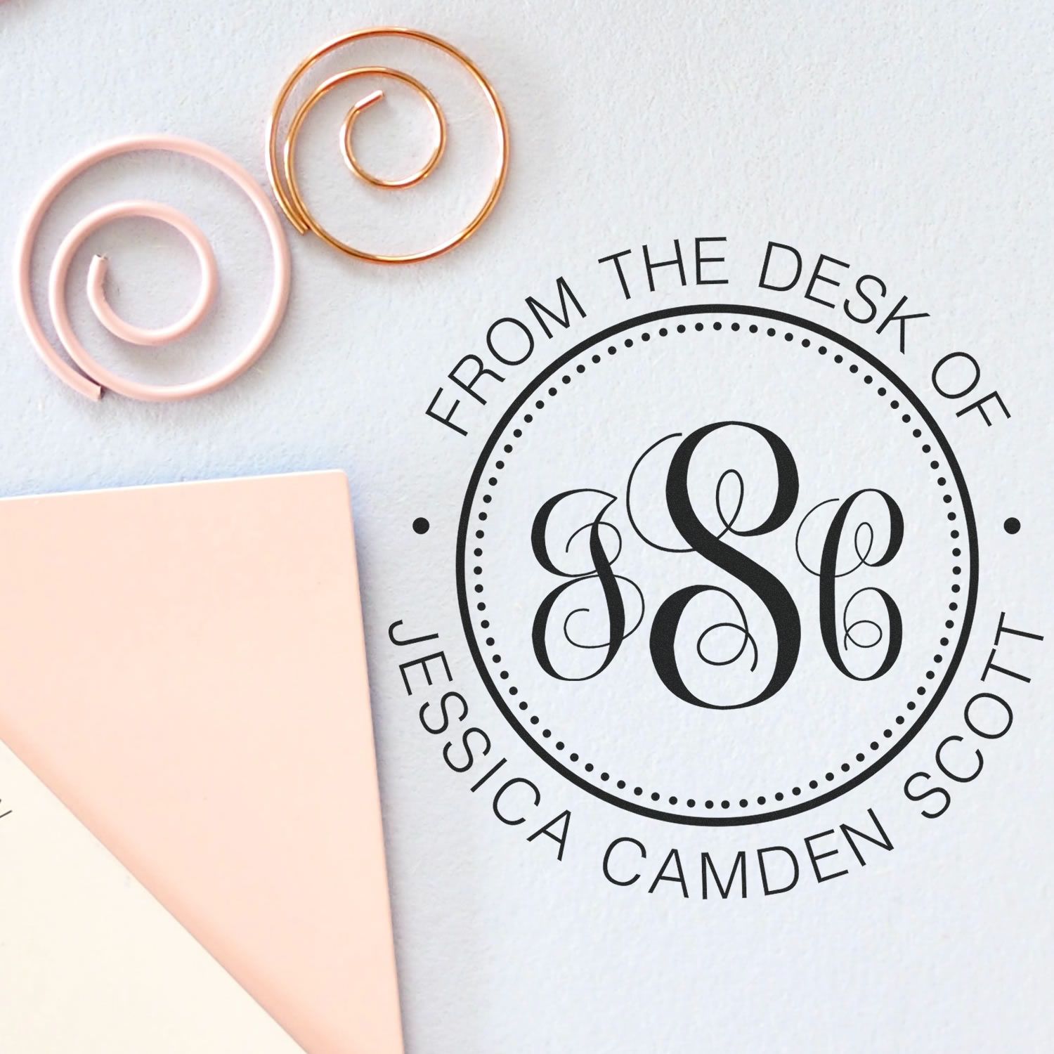 Self-Inking Classic Monogram Customized This Book Belongs To Stamper - Engineer Seal Stamps