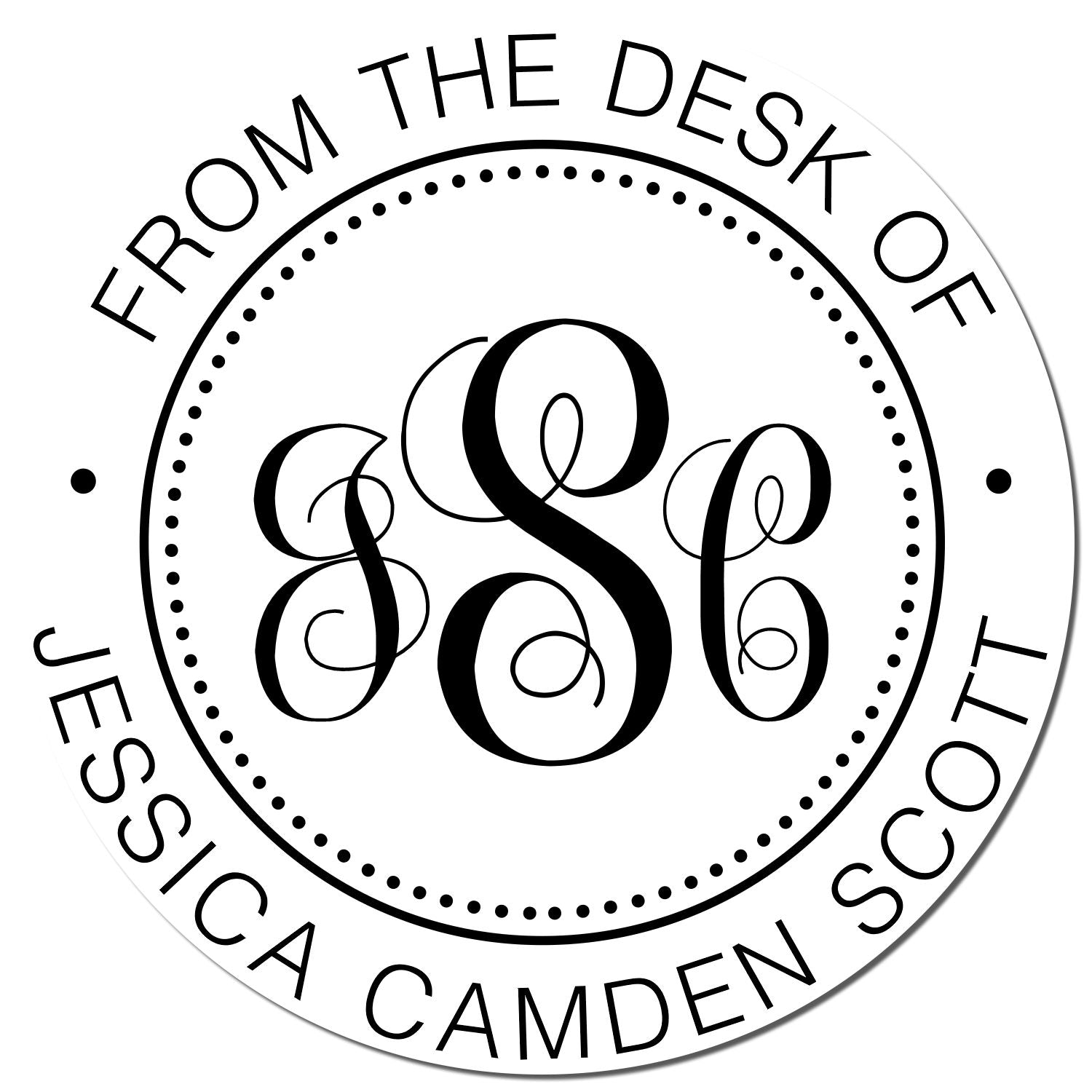 Self-Inking Classic Monogram Customized This Book Belongs To Stamper - Engineer Seal Stamps