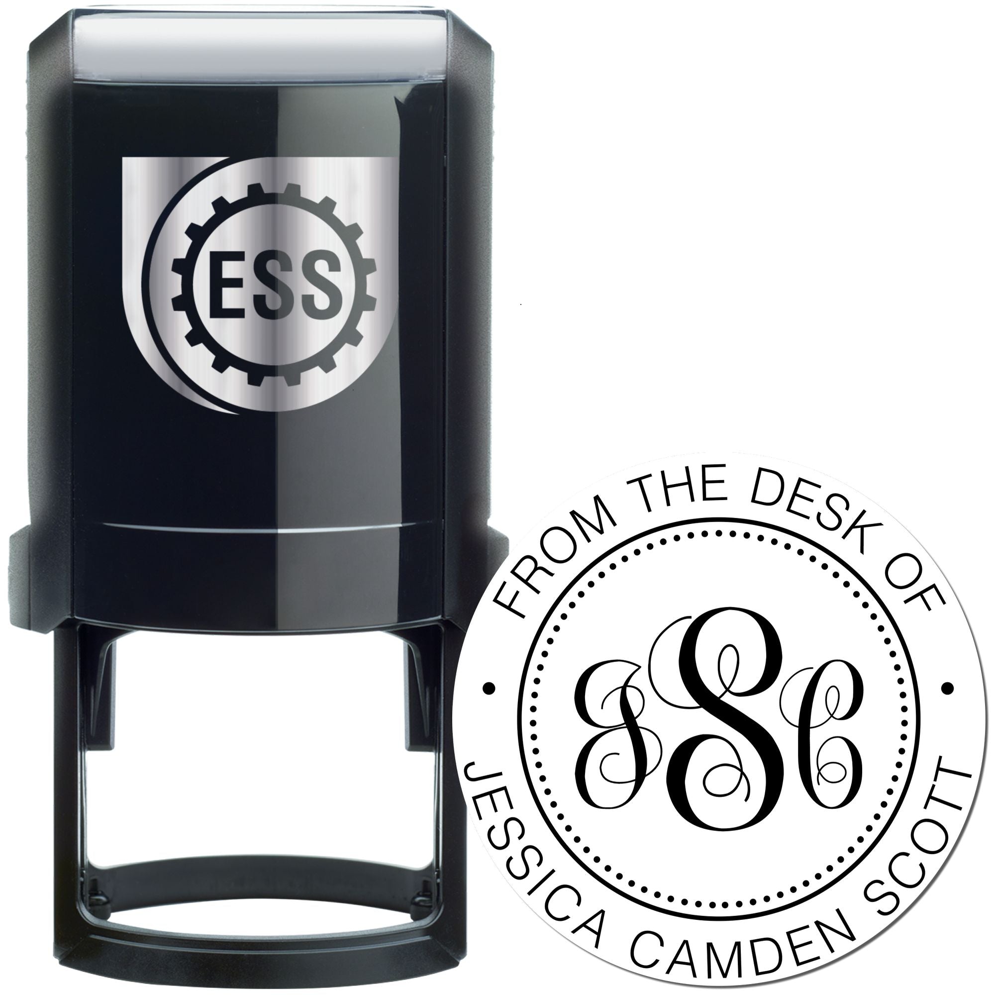 Self-Inking Classic Monogram Customized This Book Belongs To Stamper - Engineer Seal Stamps