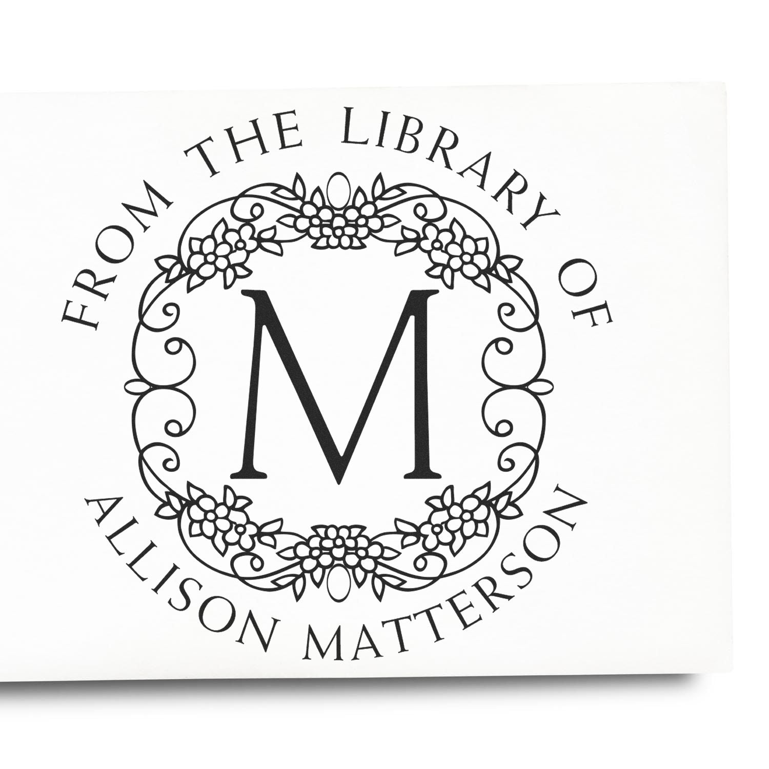 Wood Handle Elegant Monogram Custom Book Belongs to Stamp - Engineer Seal Stamps