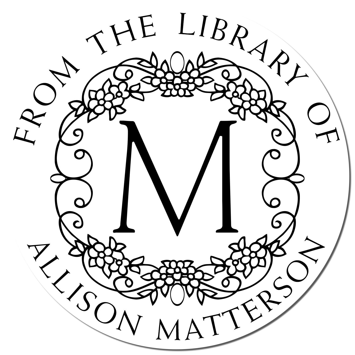 PSI Pre-Inked Elegant Monogram Custom Made Name Inscription Stamp - Engineer Seal Stamps