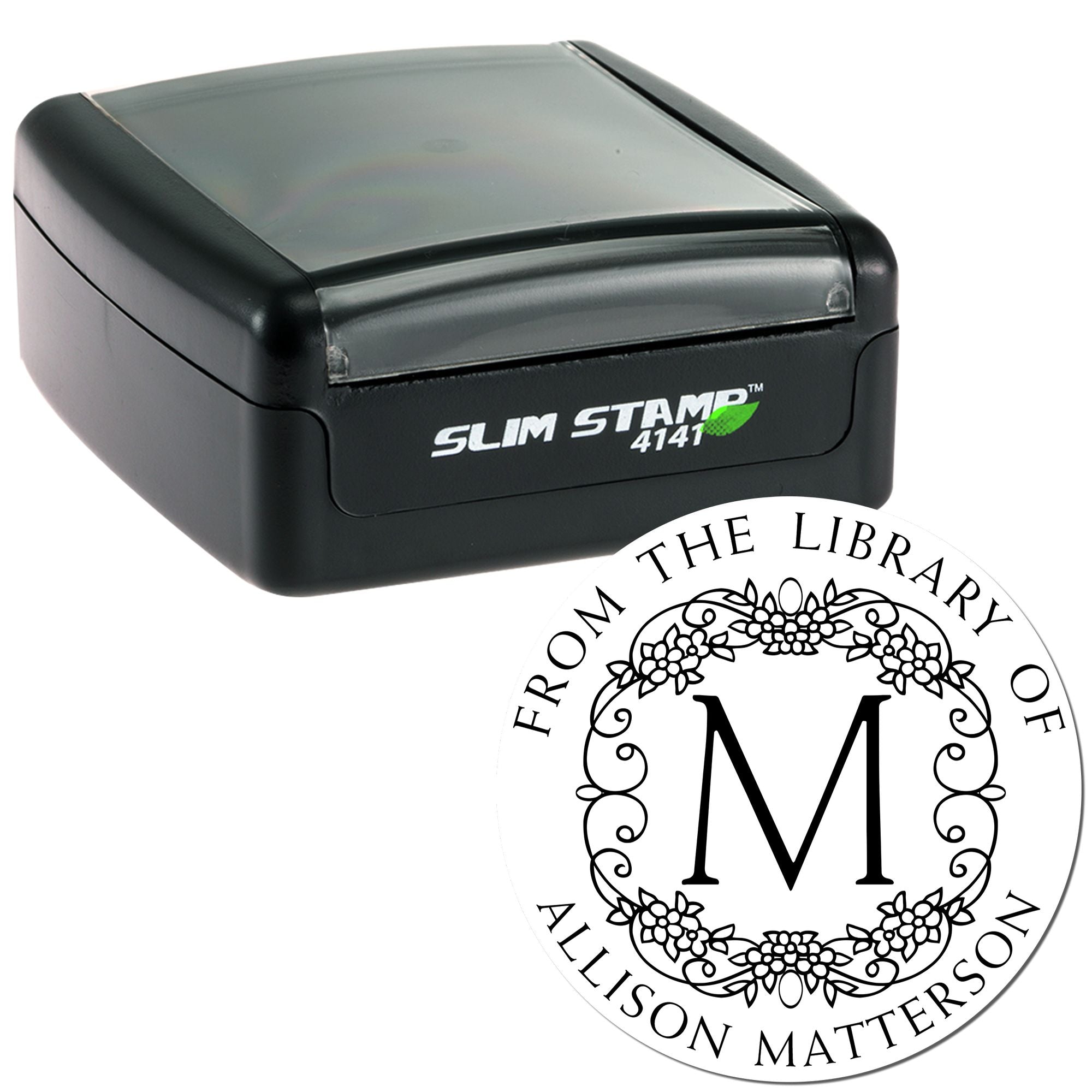 Pre-Inked Elegant Monogram Personalized Library Collection Stamp - Engineer Seal Stamps