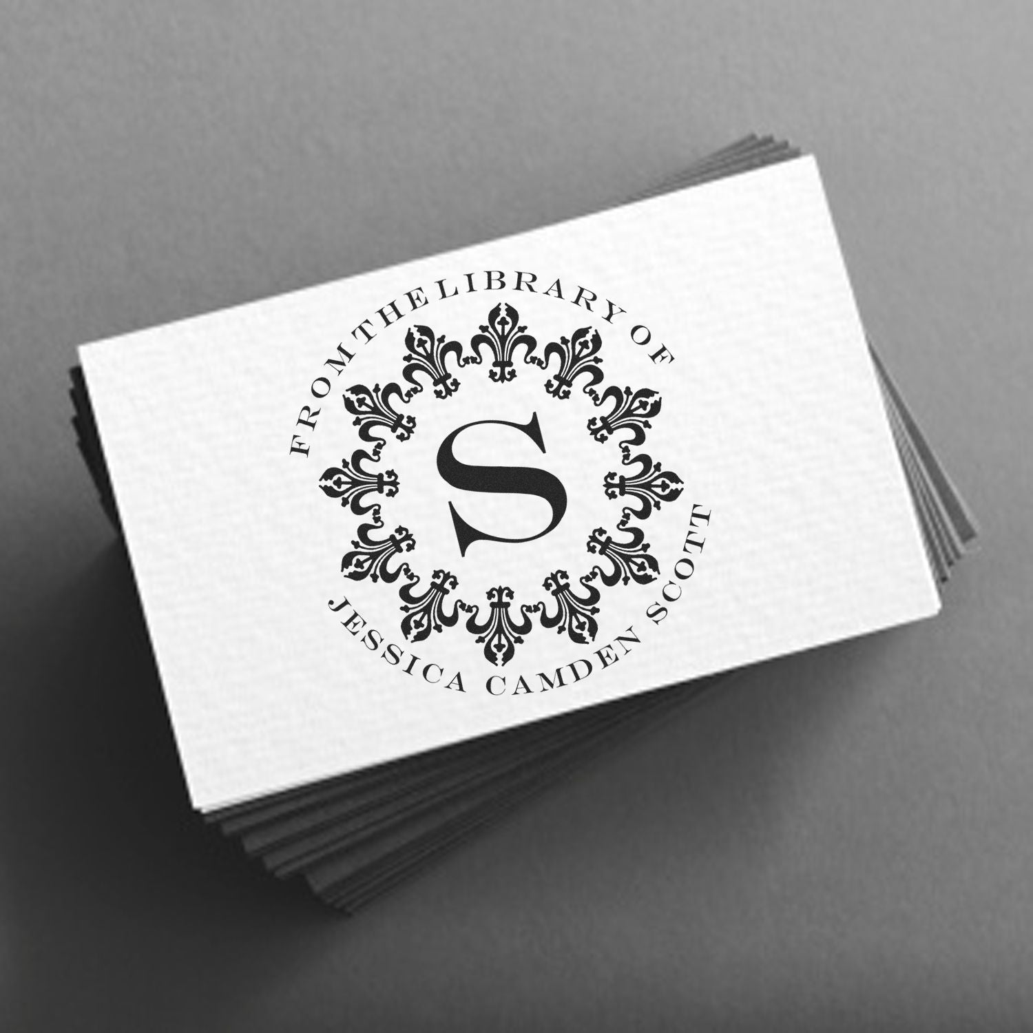 Pre-Inked Bold Initials Personalized Library Collection Stamper - Engineer Seal Stamps