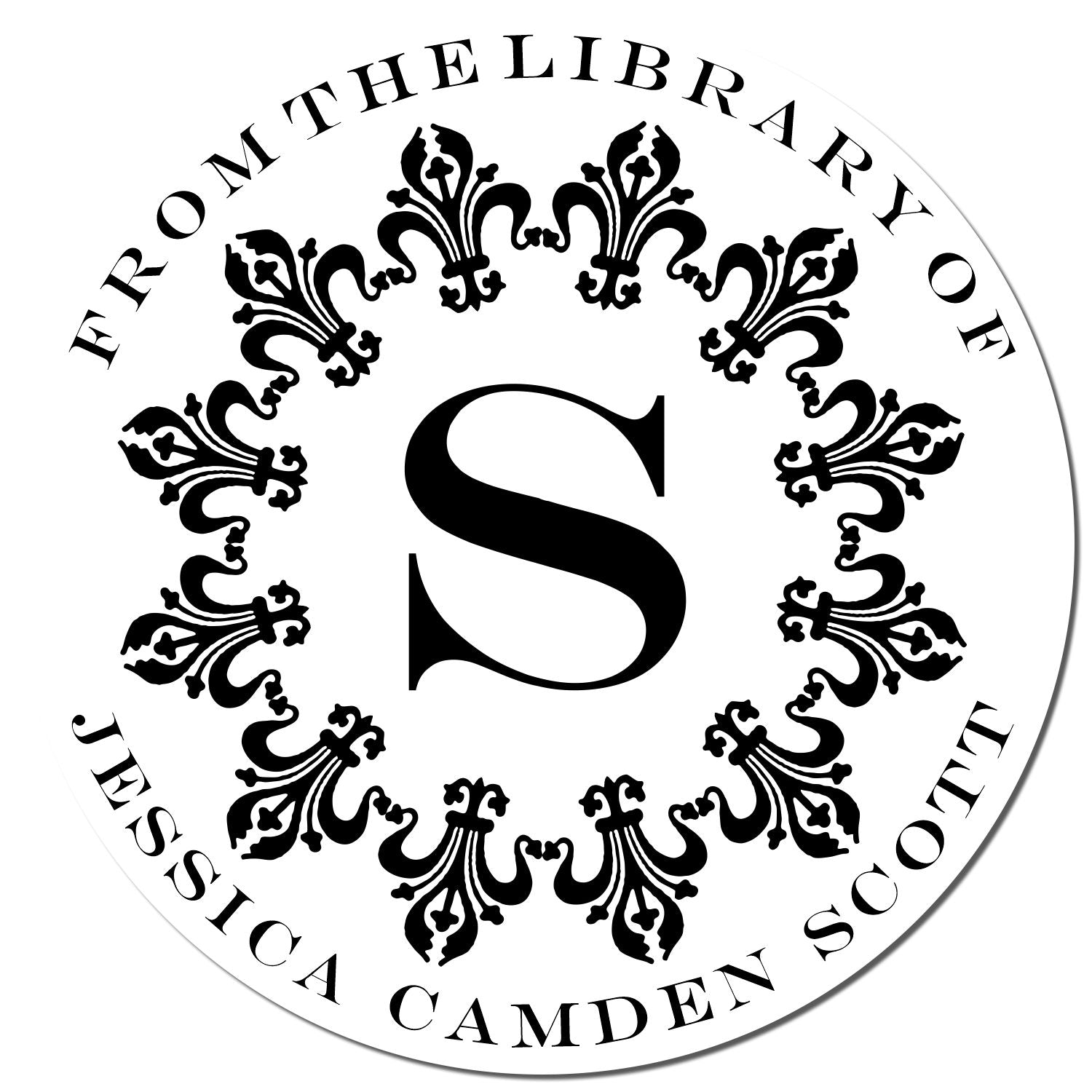 Pre-Inked Bold Initials Personalized Library Collection Stamper - Engineer Seal Stamps