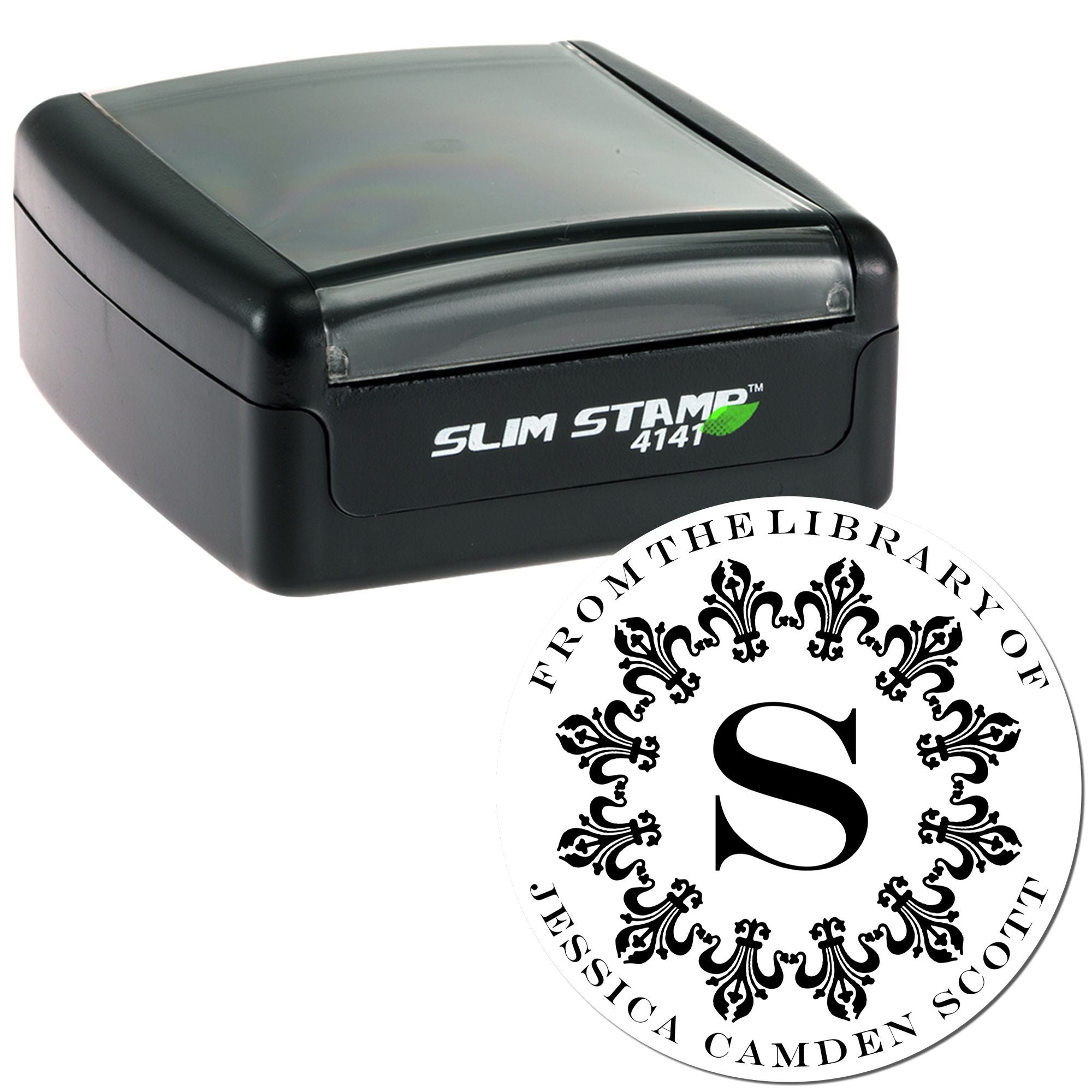 Pre-Inked Bold Initials Personalized Library Collection Stamper - Engineer Seal Stamps