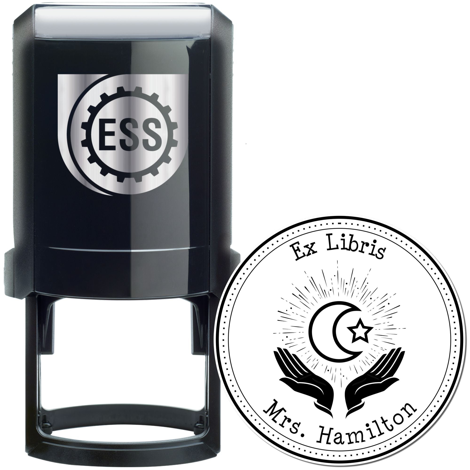Self-Inking Praying Star and Crescent Custom Return Address Stamp - Engineer Seal Stamps