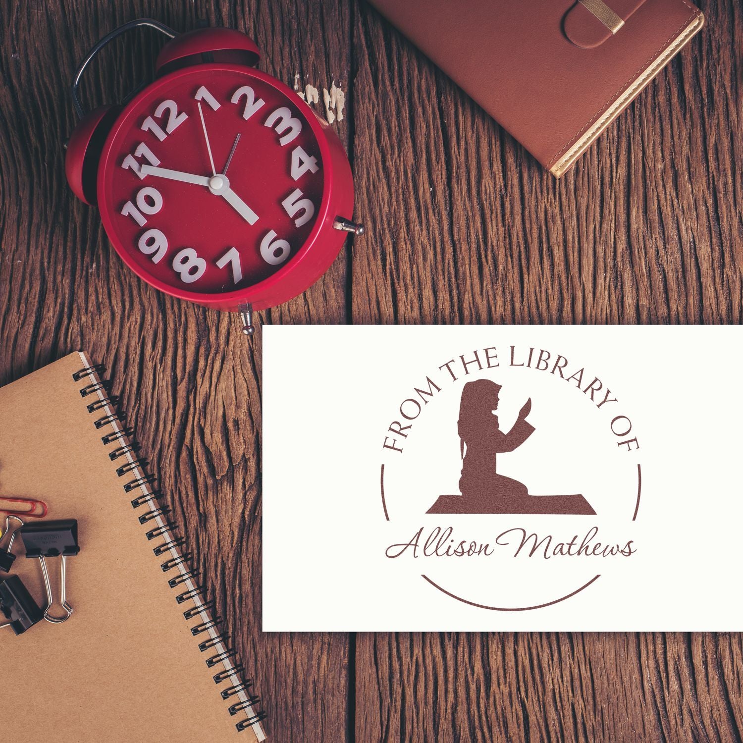 Wood Handle Prayer Profile Personalized Name And Address Stamp - Engineer Seal Stamps