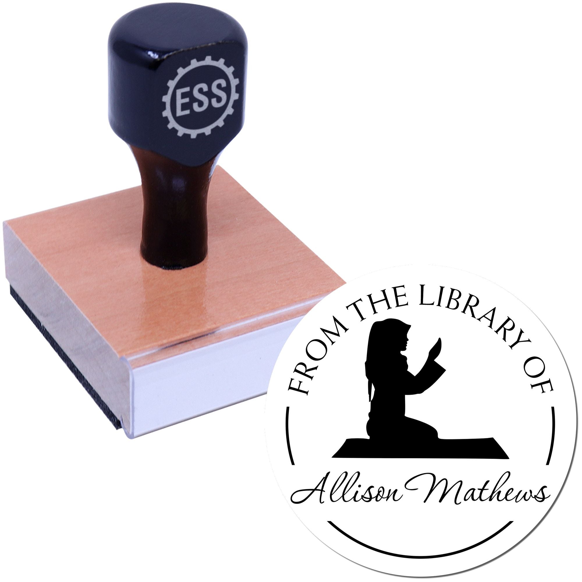 Wood Handle Prayer Profile Personalized Name And Address Stamp - Engineer Seal Stamps