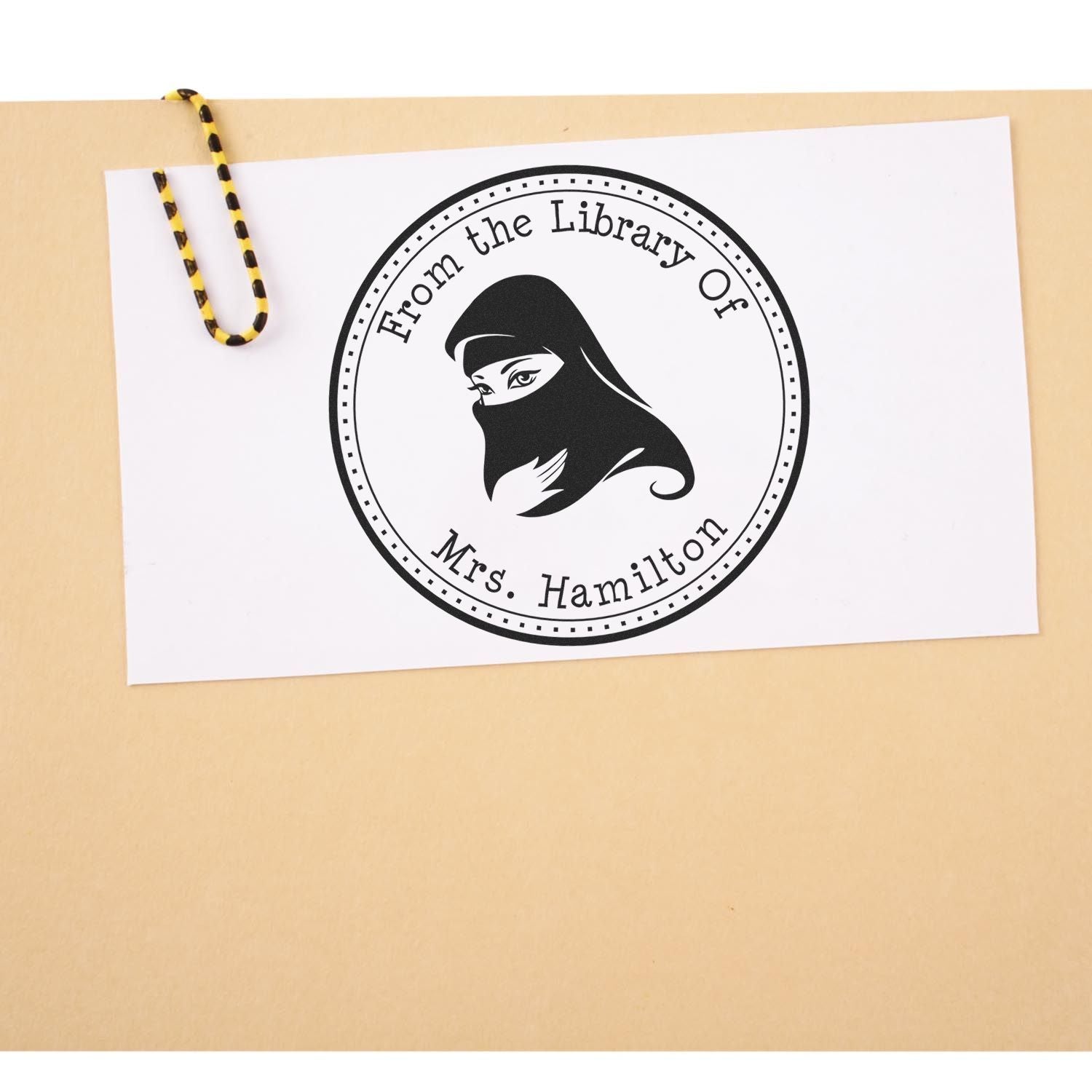 Wood Handle Spiritual Veil Personalized Home Address Stamp