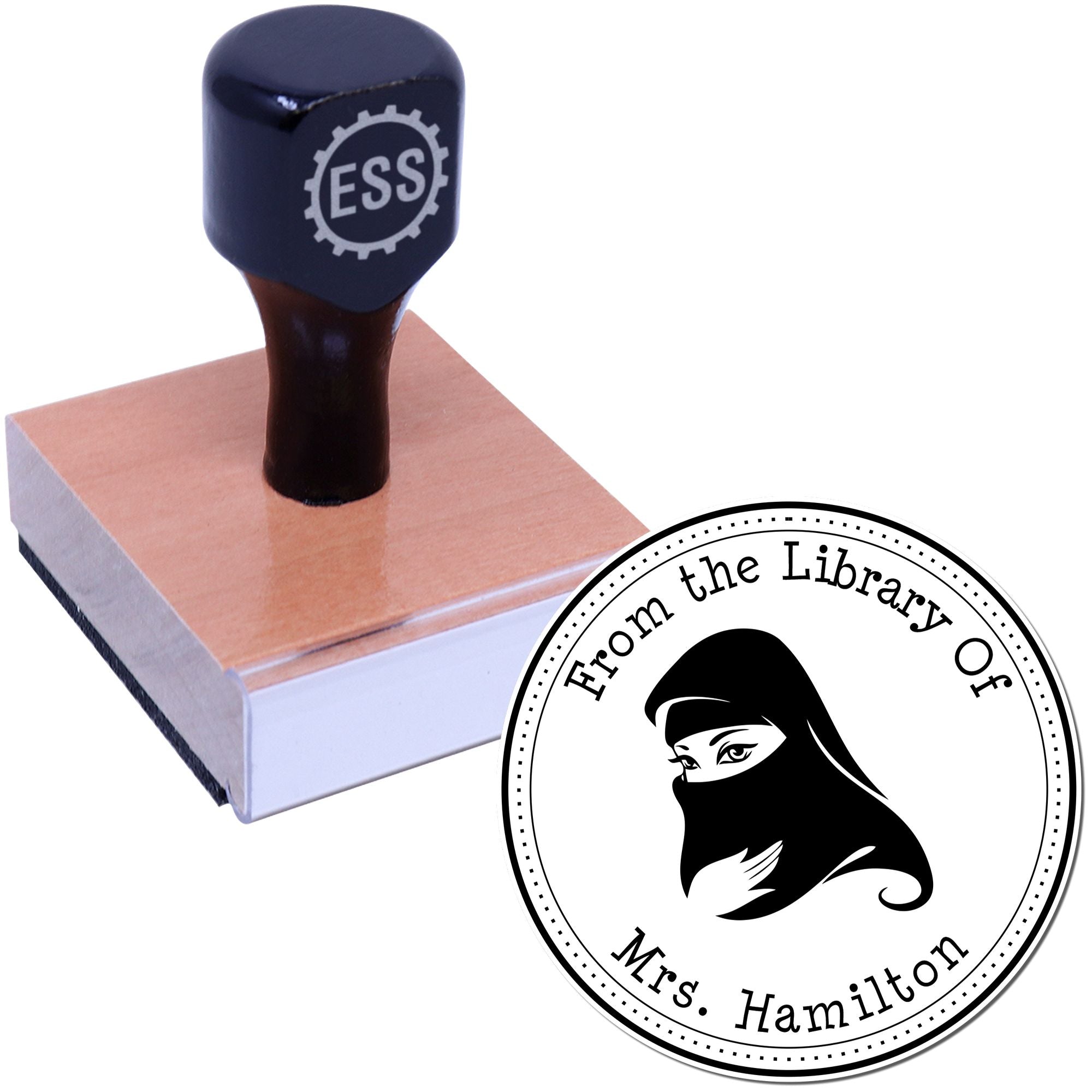 Wood Handle Spiritual Veil Personalized Home Address Stamp