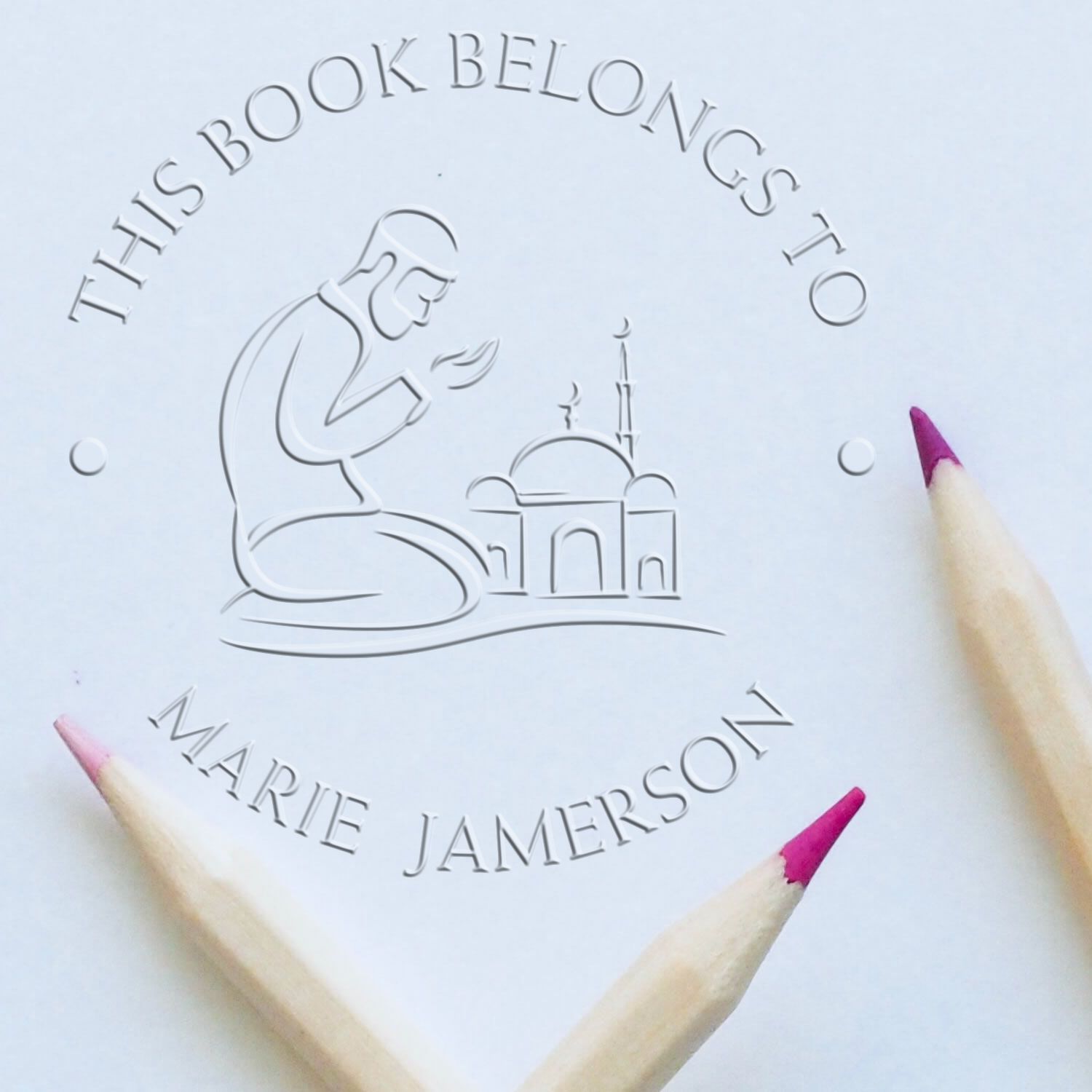 Soft Praying Man Customized Address Embossing Stamp