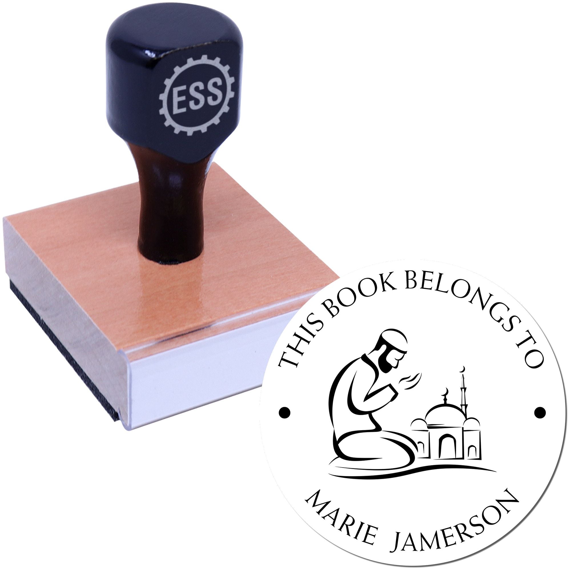 Wood Handle Praying Man Customized Address Stamp - Engineer Seal Stamps