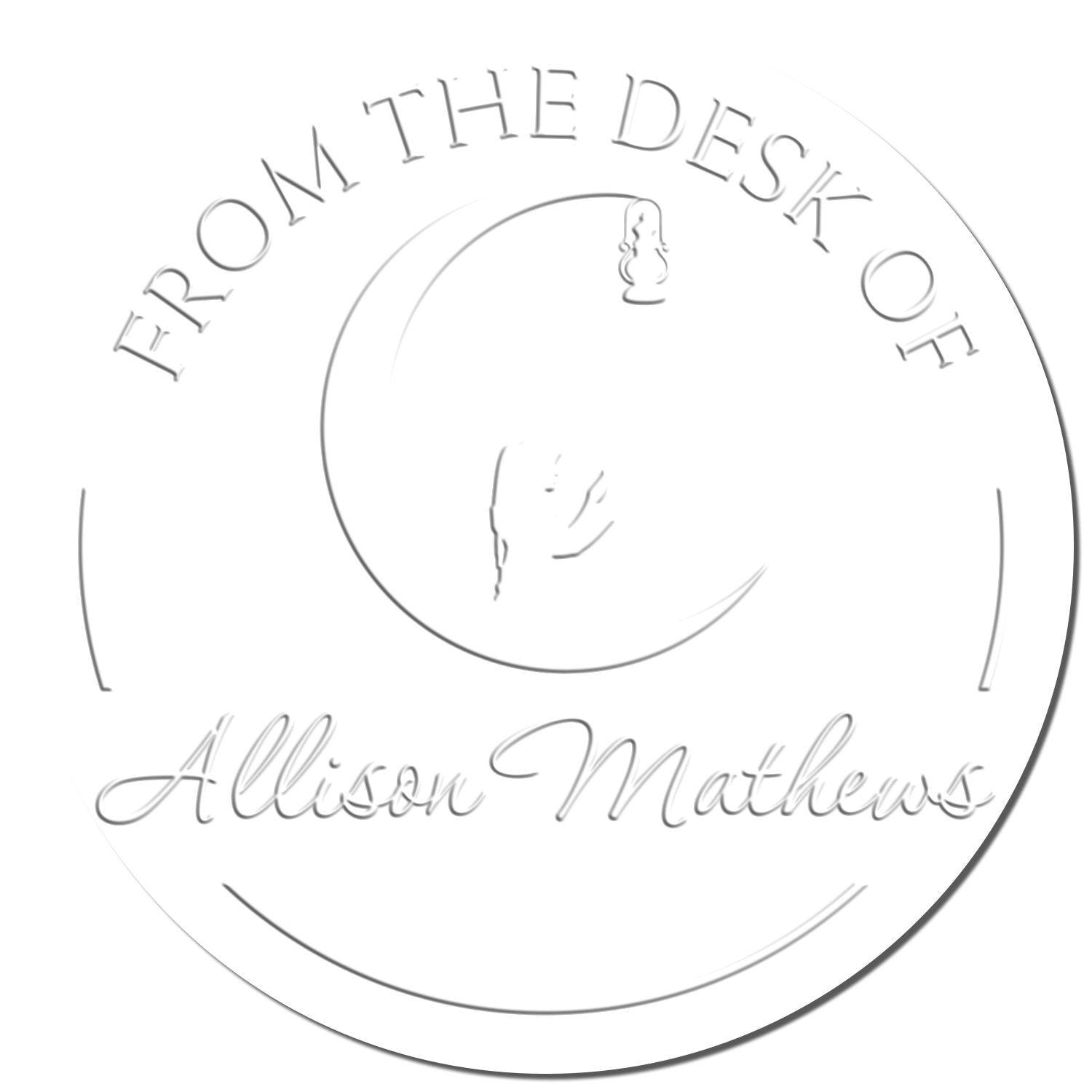 Hybrid Praying Crescent Address Embossed Stamp - Engineer Seal Stamps