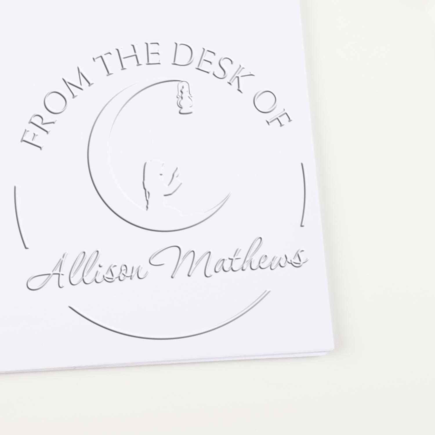 Desk Praying Crescent Home Address Embosser - Engineer Seal Stamps