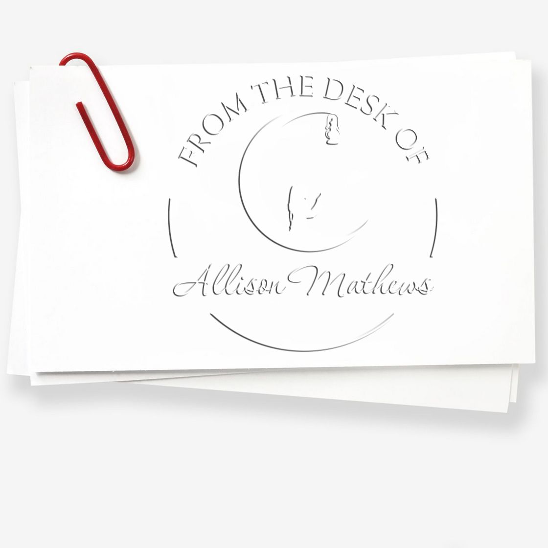Desk Praying Crescent Home Address Embosser - Engineer Seal Stamps