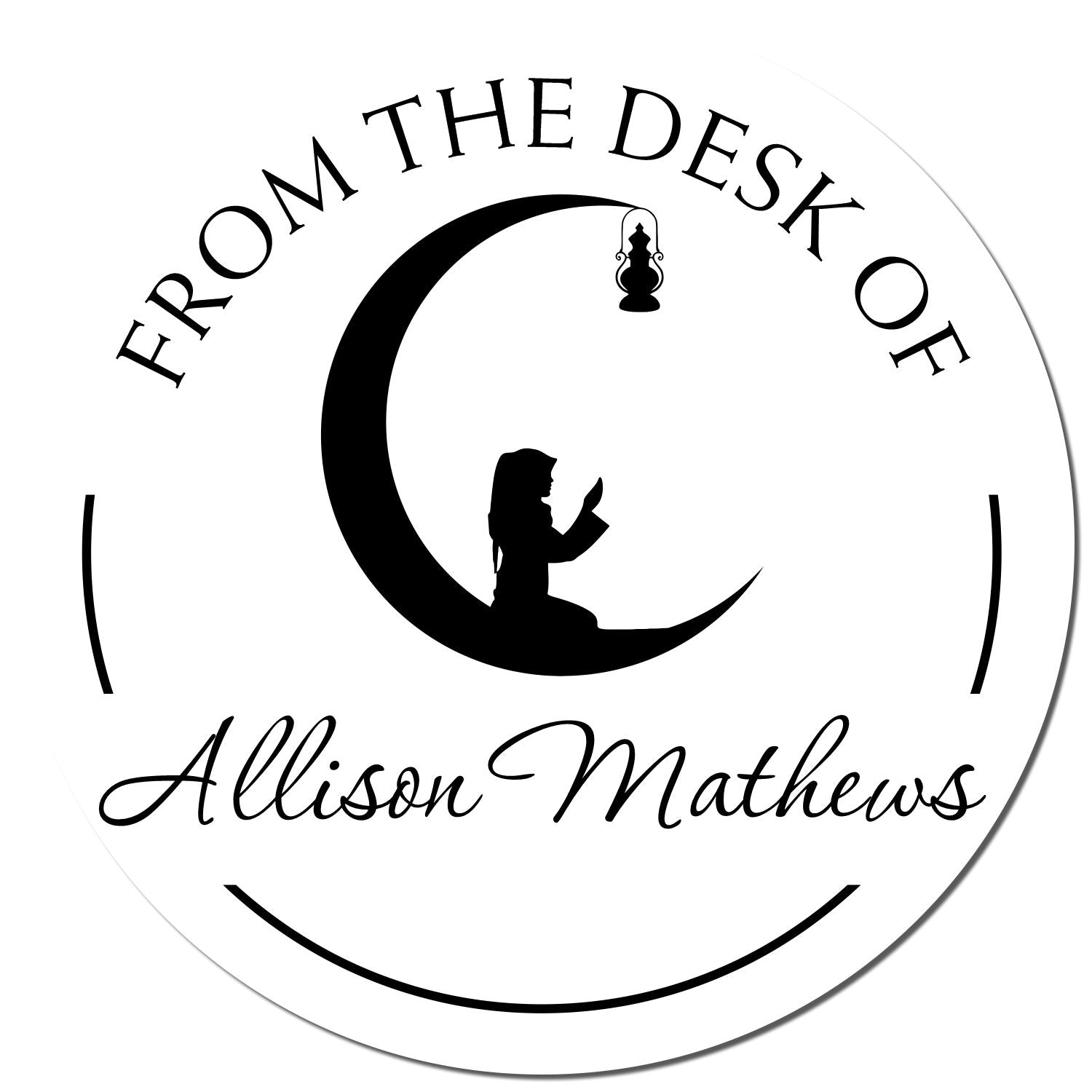 Self-Inking Praying Crescent Personalized Name And Address Stamp - Engineer Seal Stamps