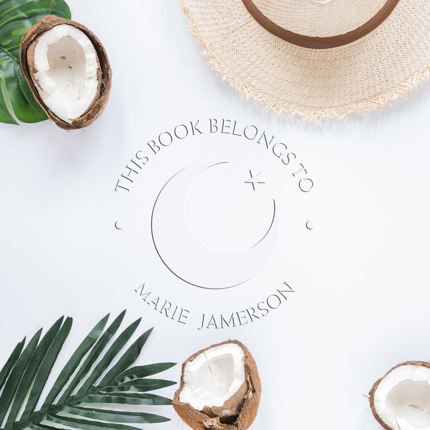 Soft Serene Crescent Customized Home Embosser - Engineer Seal Stamps