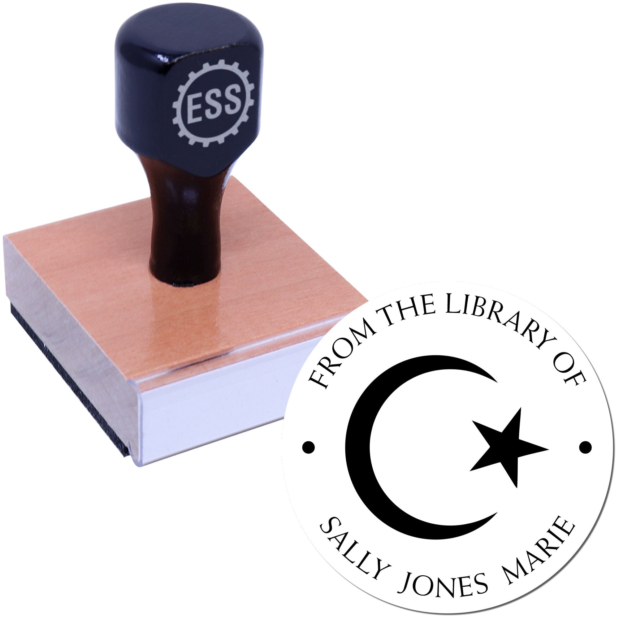 Wood Handle Respected Crescent Customized Home Address Stamp - Engineer Seal Stamps