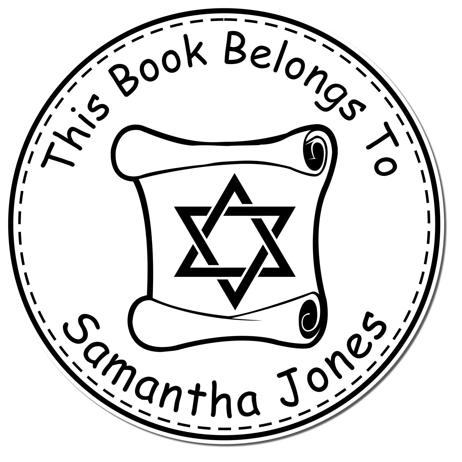 Wood Handle Solemn Torah Made To Order Name And Address Stamp - Engineer Seal Stamps