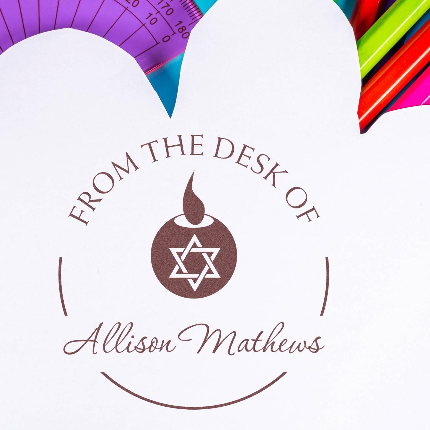 Self-Inking Bright Oil Lamp Custom Made Home Stamp - Engineer Seal Stamps