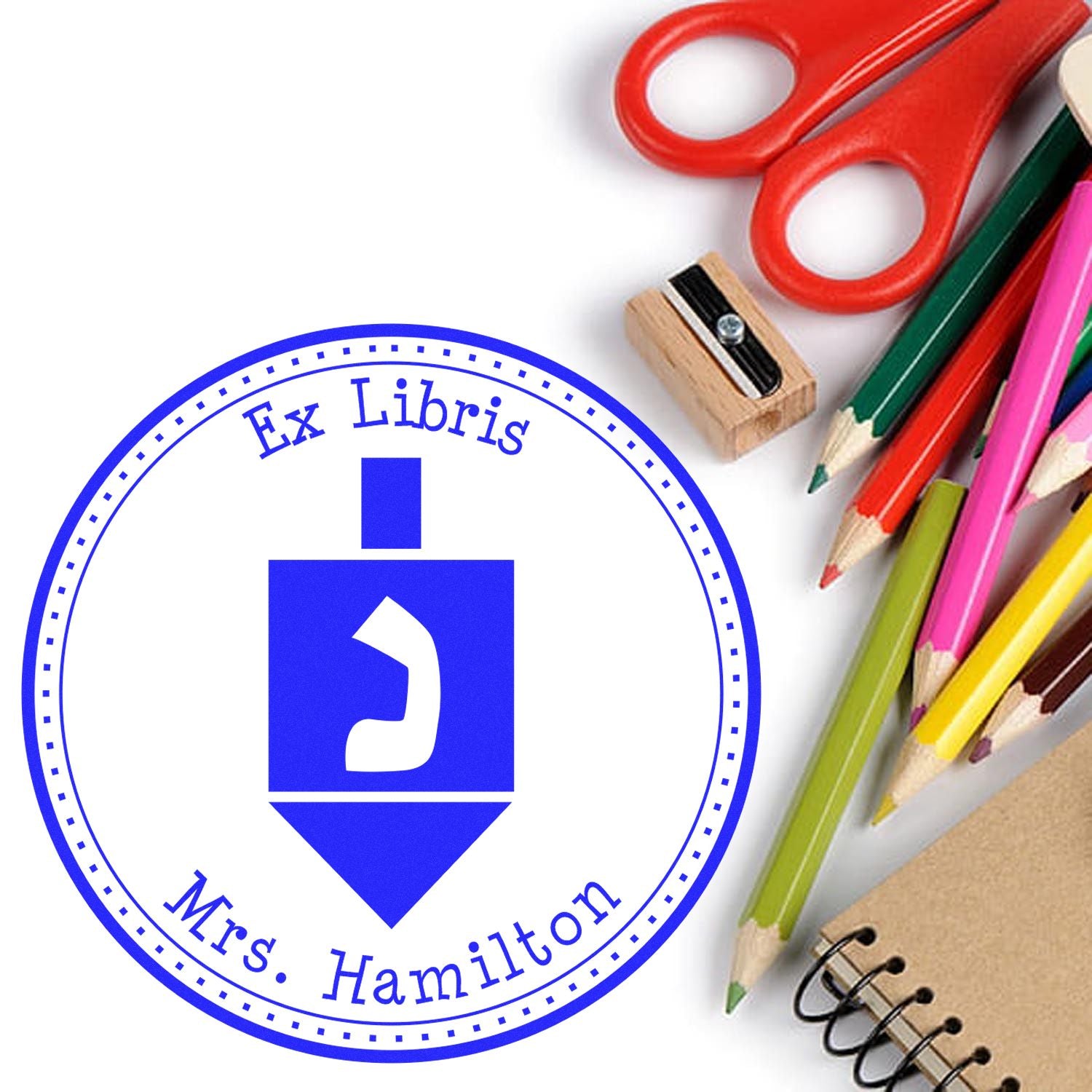 Portable Pre-Inked Youthful Dreidel Handcrafted New Home Stamp - Engineer Seal Stamps