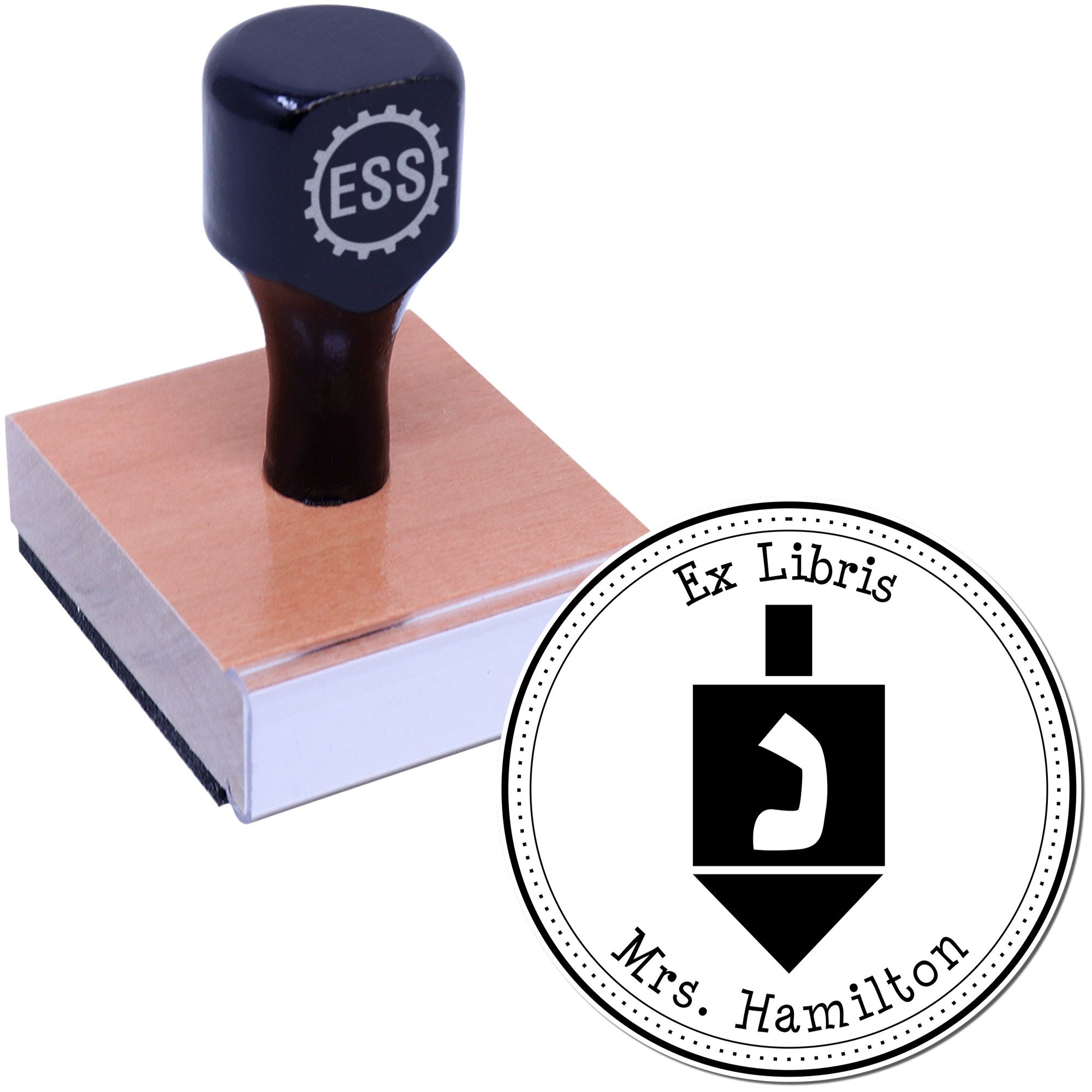 Wood Handle Youthful Dreidel Made To Order Return Address Stamper - Engineer Seal Stamps