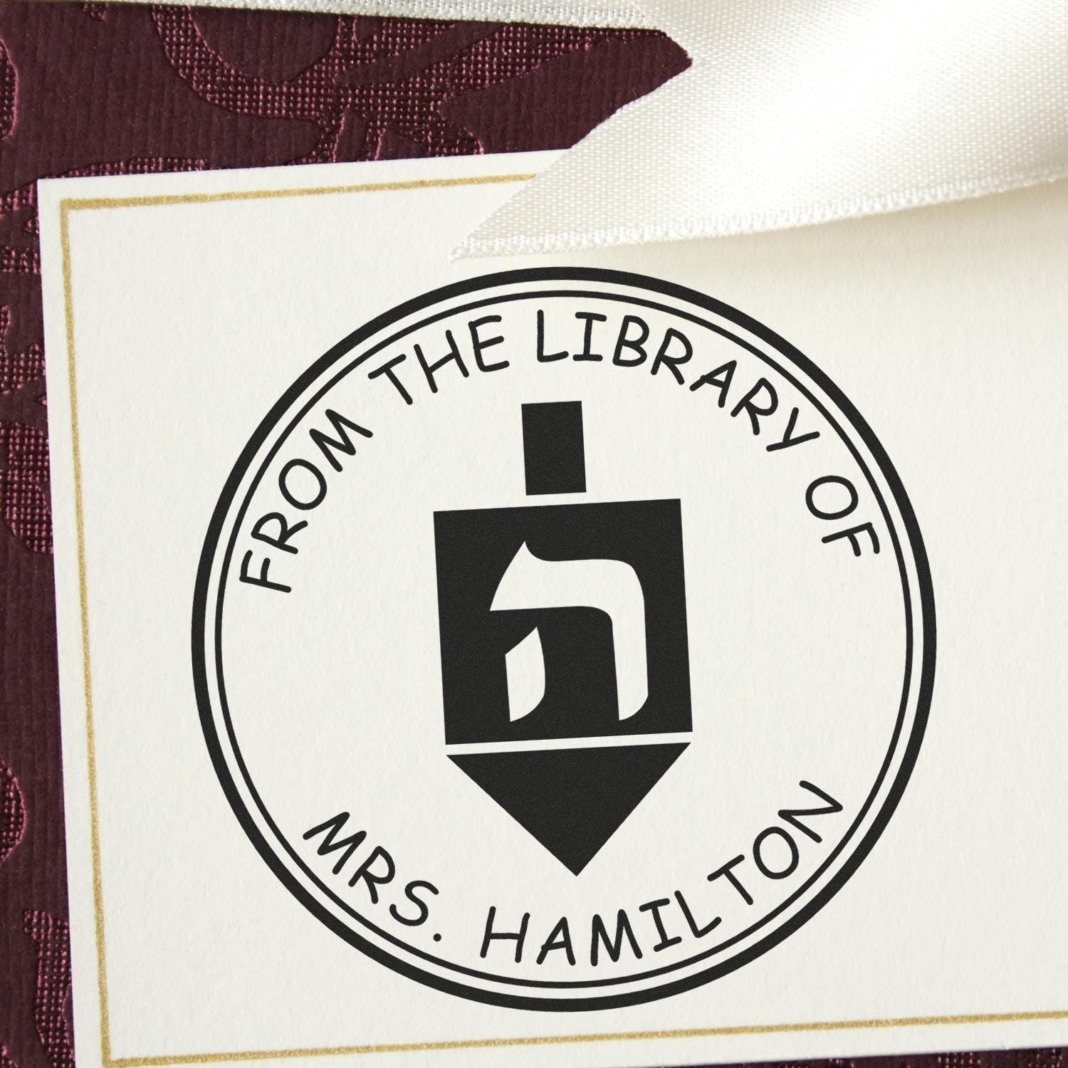 Portable Pre-Inked Joyful Dreidel Handcrafted New Home Stamper - Engineer Seal Stamps