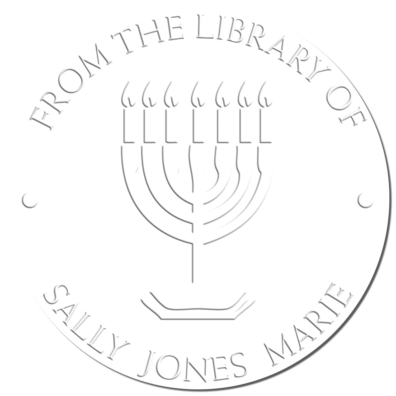 Desk Lovely Menorah Personalized Home Embossed Stamp - Engineer Seal Stamps