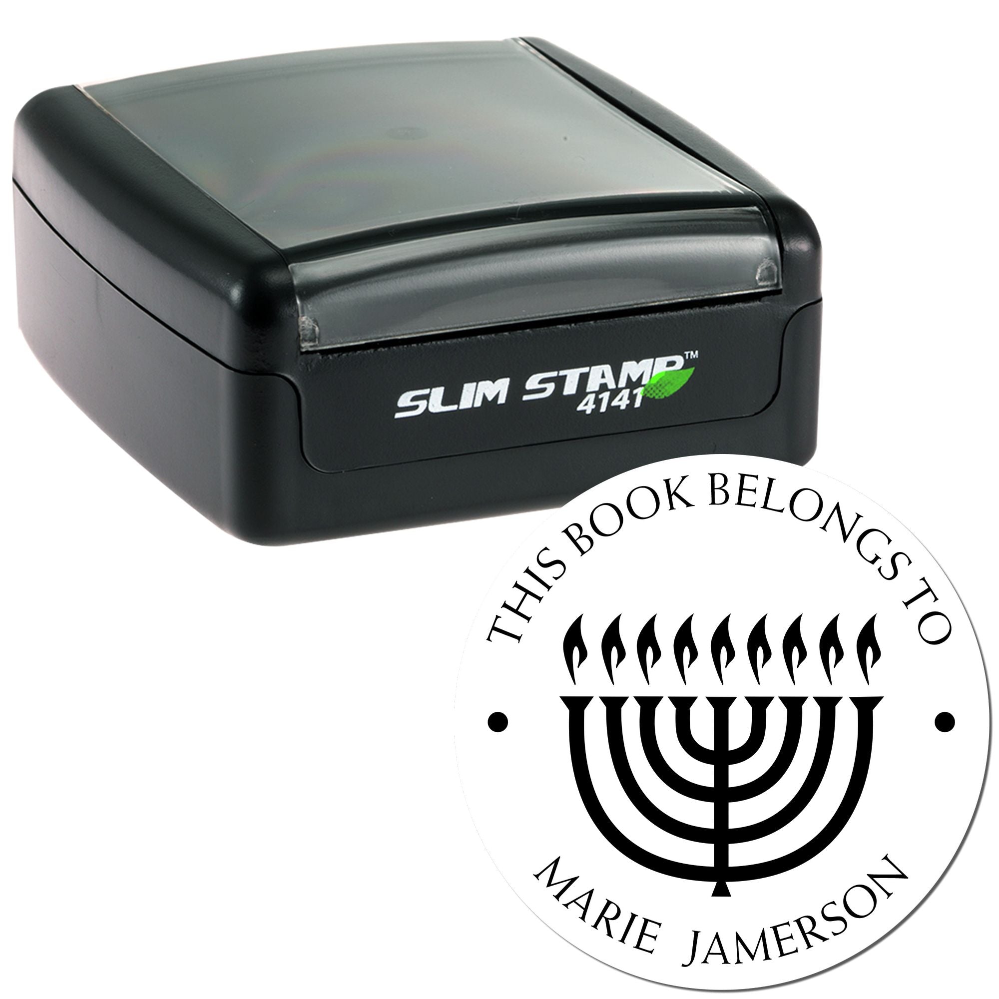 Portable Pre-Inked Bright Menorah Customized Mailing Stamp - Engineer Seal Stamps