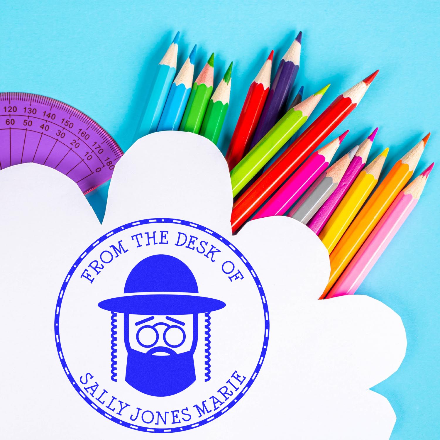 Portable Pre-Inked Respected Rabbi Customized Address Stamp - Engineer Seal Stamps