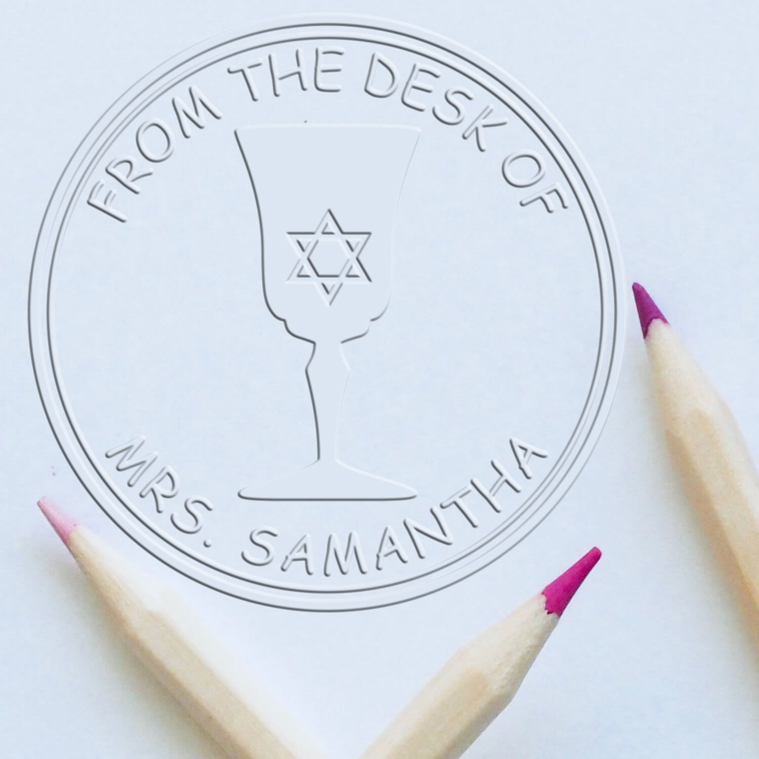 Desk Lovely Kiddush Cup Personalized Home Paper Embosser - Engineer Seal Stamps