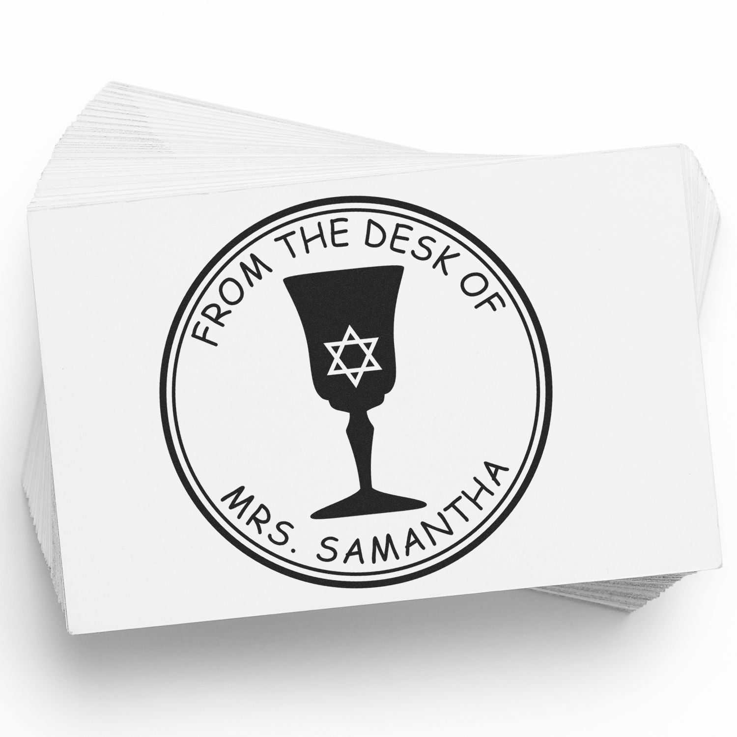 Wood Handle Lovely Kiddush Cup Custom Mailing Stamp - Engineer Seal Stamps