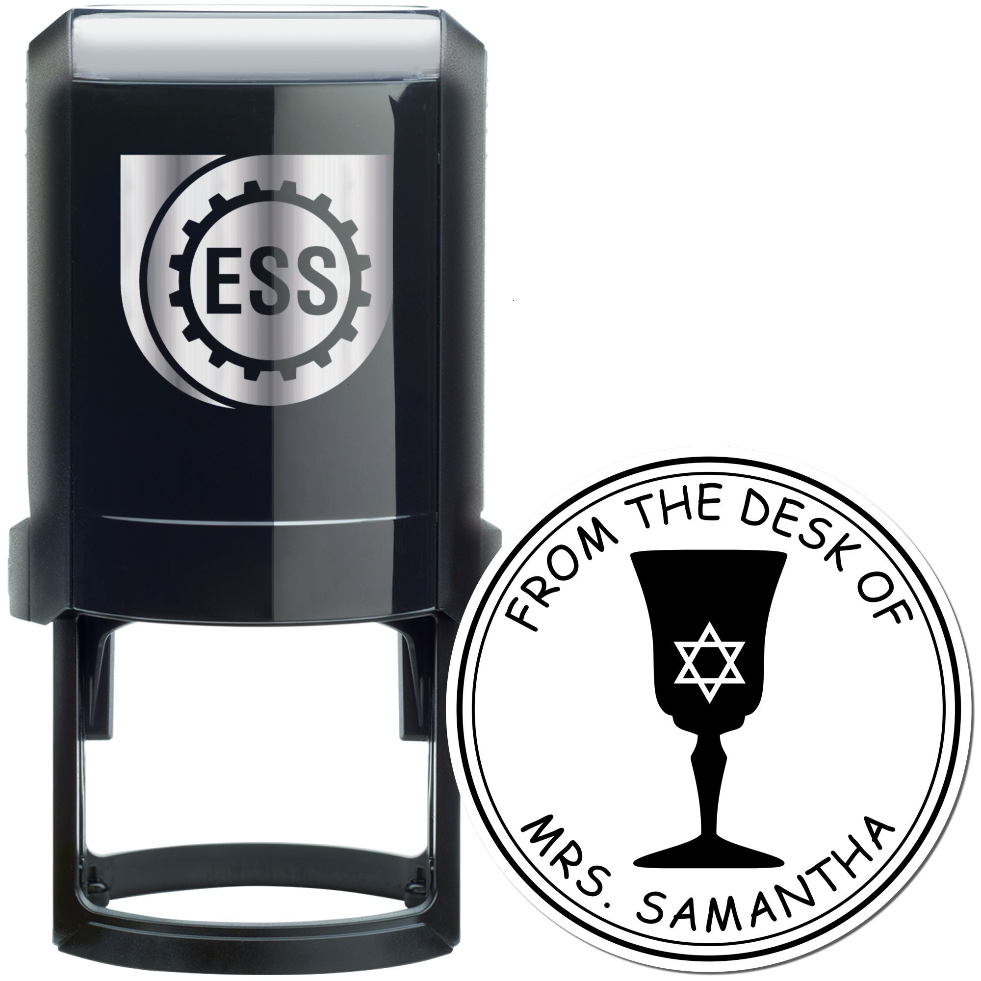Self-Inking Lovely Kiddush Cup Custom Made Home Address Stamper - Engineer Seal Stamps