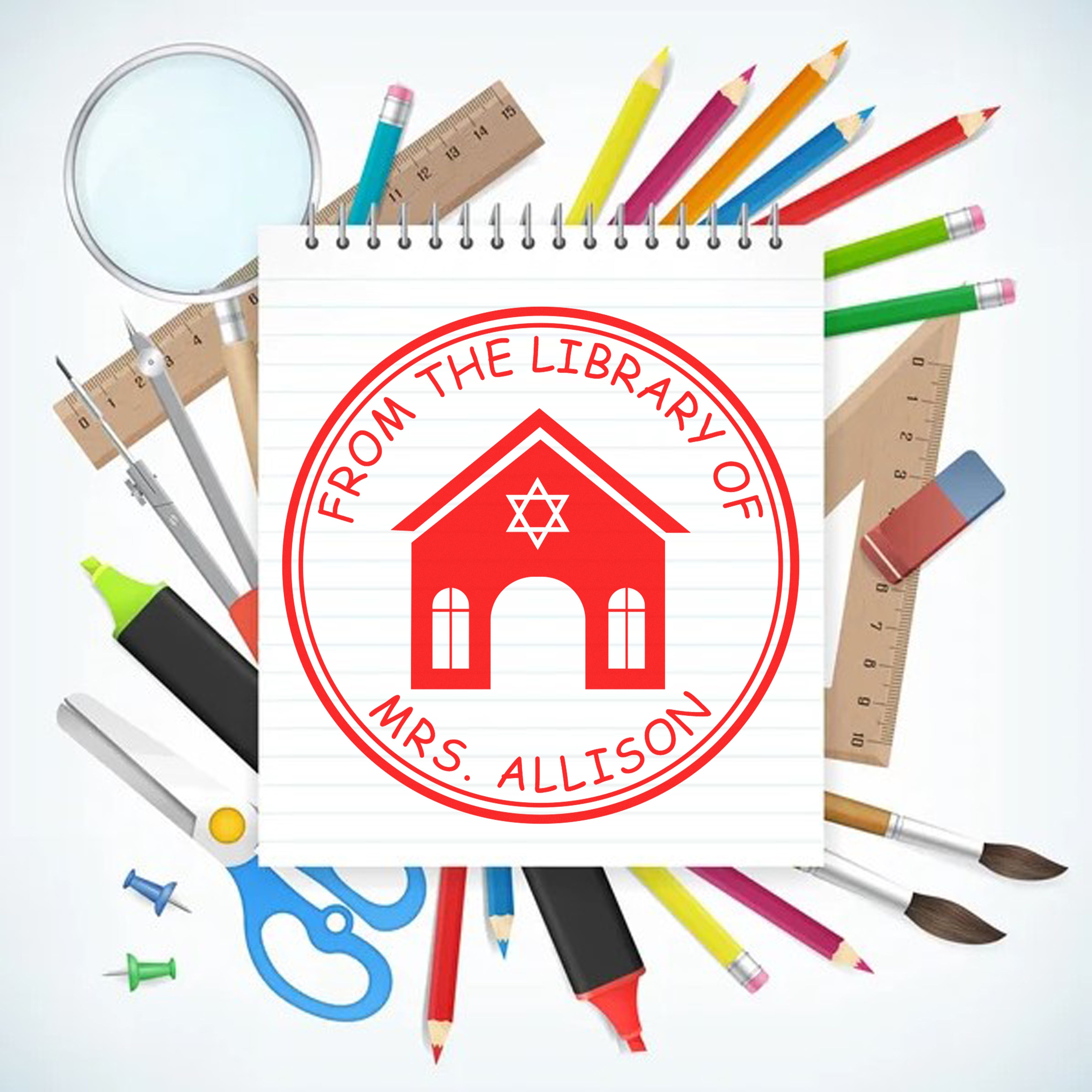 PSI Pre-Inked Sacred Learning Customized Home Address Stamp - Engineer Seal Stamps