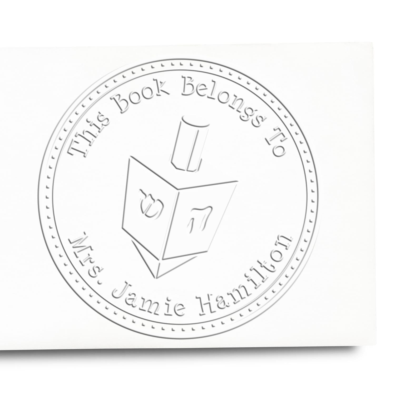 Soft Spinning Dreidel Custom Return Address Embosser