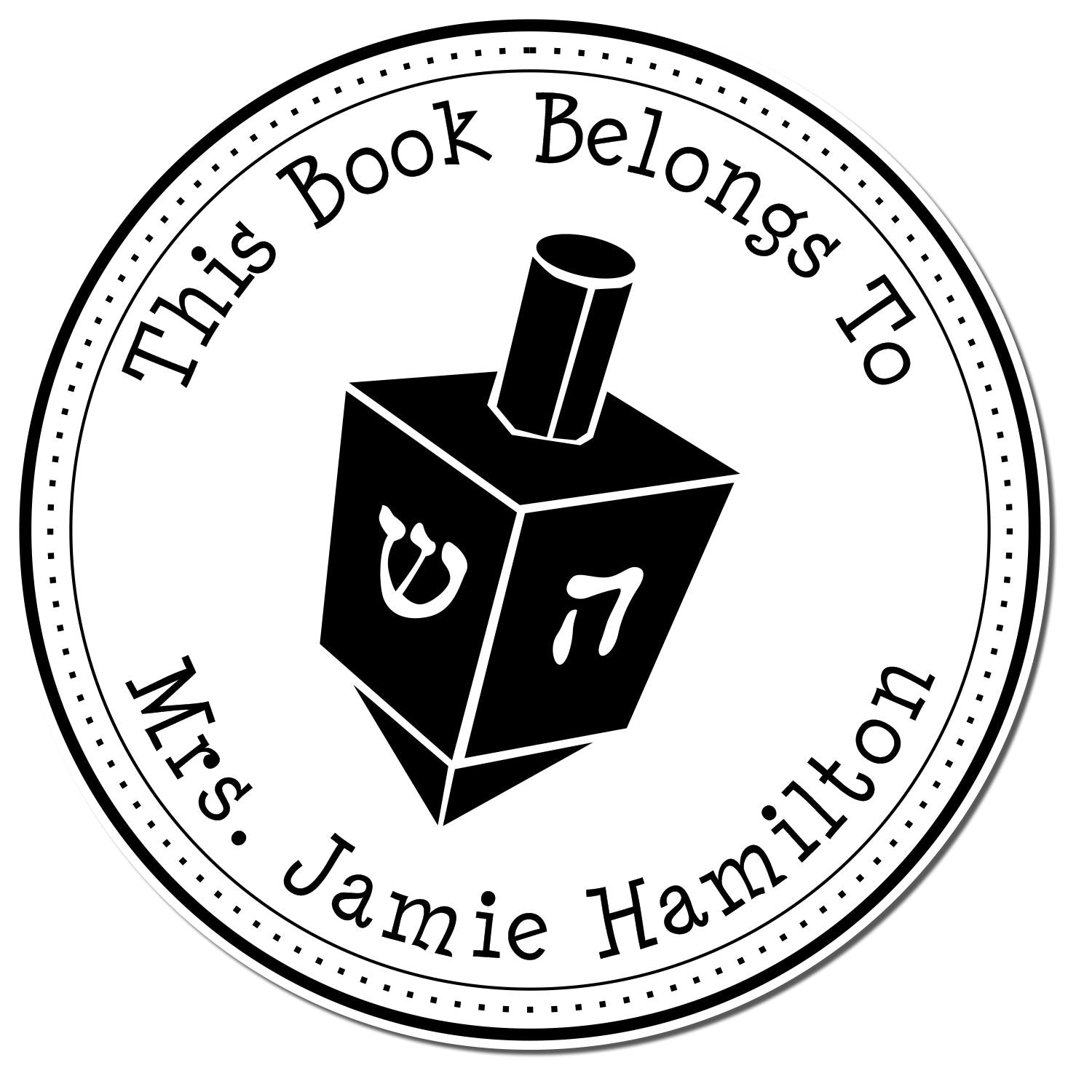 Portable Pre-Inked Spinning Dreidel Customized Name And Address Stamp - Engineer Seal Stamps